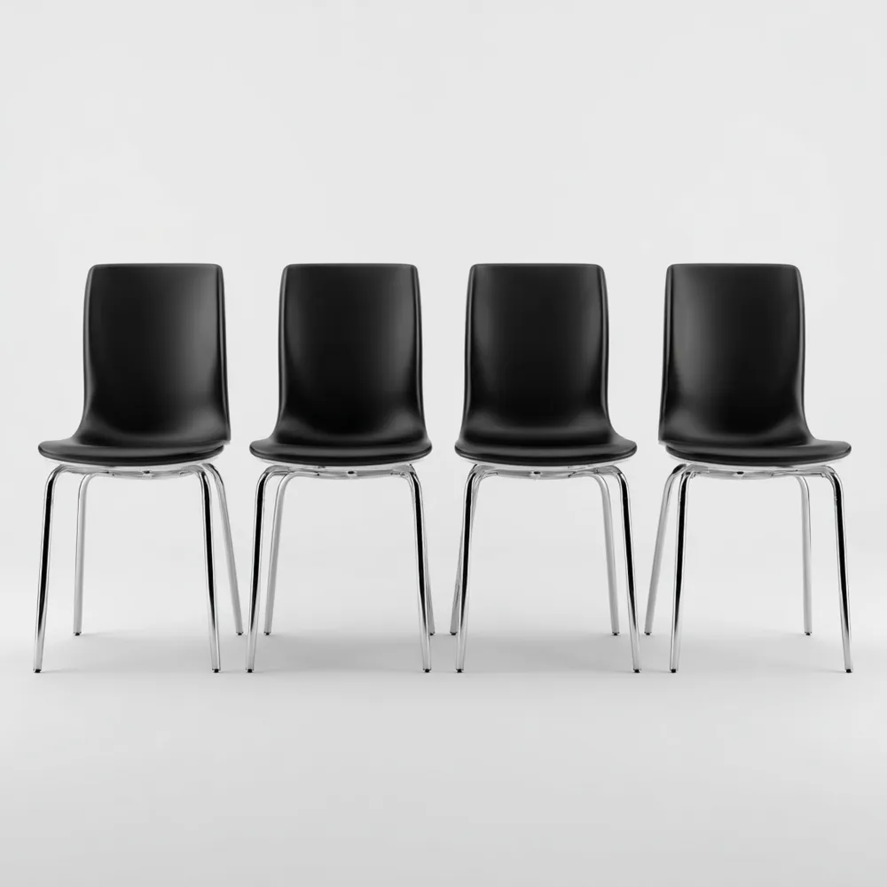 Set di Sedie da Pranzo 4 Pezzi 42x40x85 cm Plastica Nera - Design Moderno