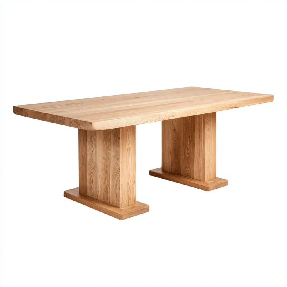 Tavolo da pranzo in legno massello 180x90x75 cm - Naturale - Design Rustico