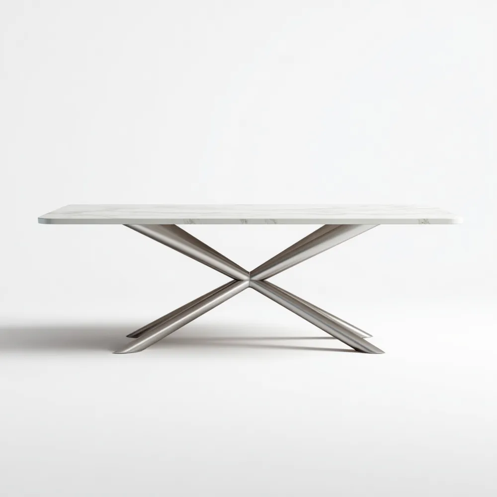 Tavolo da pranzo in Marmo 200x100x75 cm – Bianco – Design Moderno