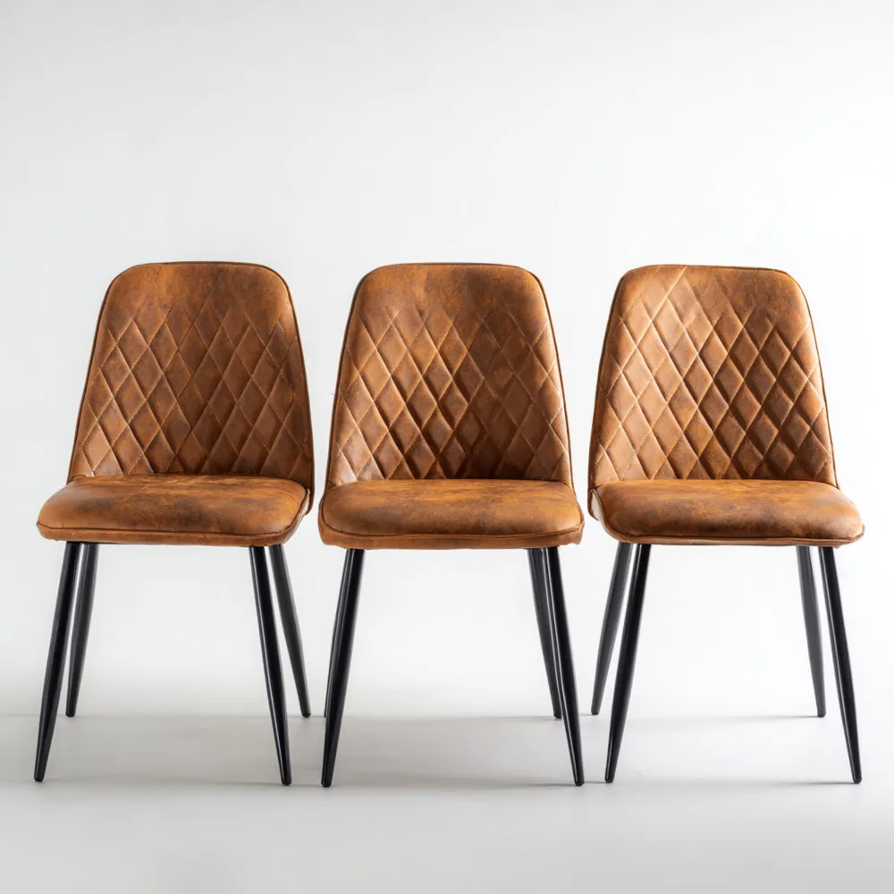 Sedia da pranzo Imbottita in Similpelle Marrone 45x55x85 cm – Design Moderno