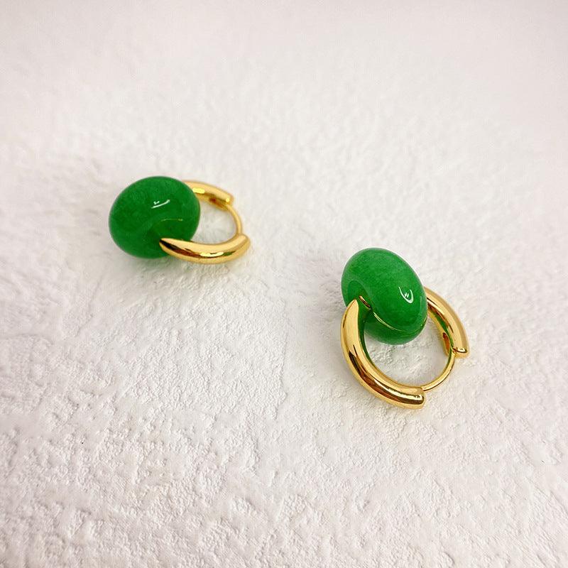 Chloe Rosie Rose Quartz Hoop Earrings - bowsatelier