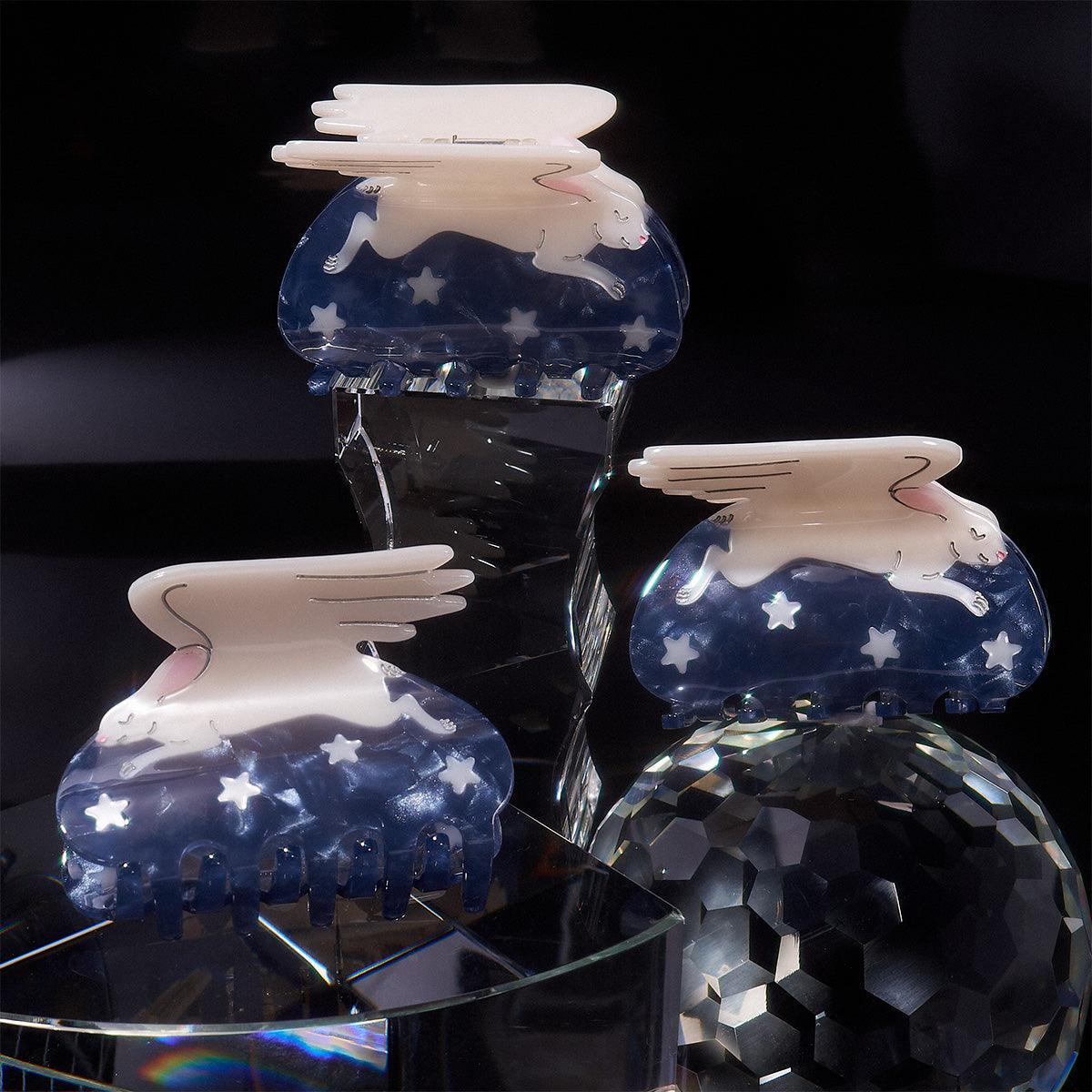 Lepus Bunny & Star  bio-acetate winona irene big sale designer tortoise shell hair claw clip durable  pink butterfly flat online wholesale hair pin hair accessories french barrettes for thick hair styles women.