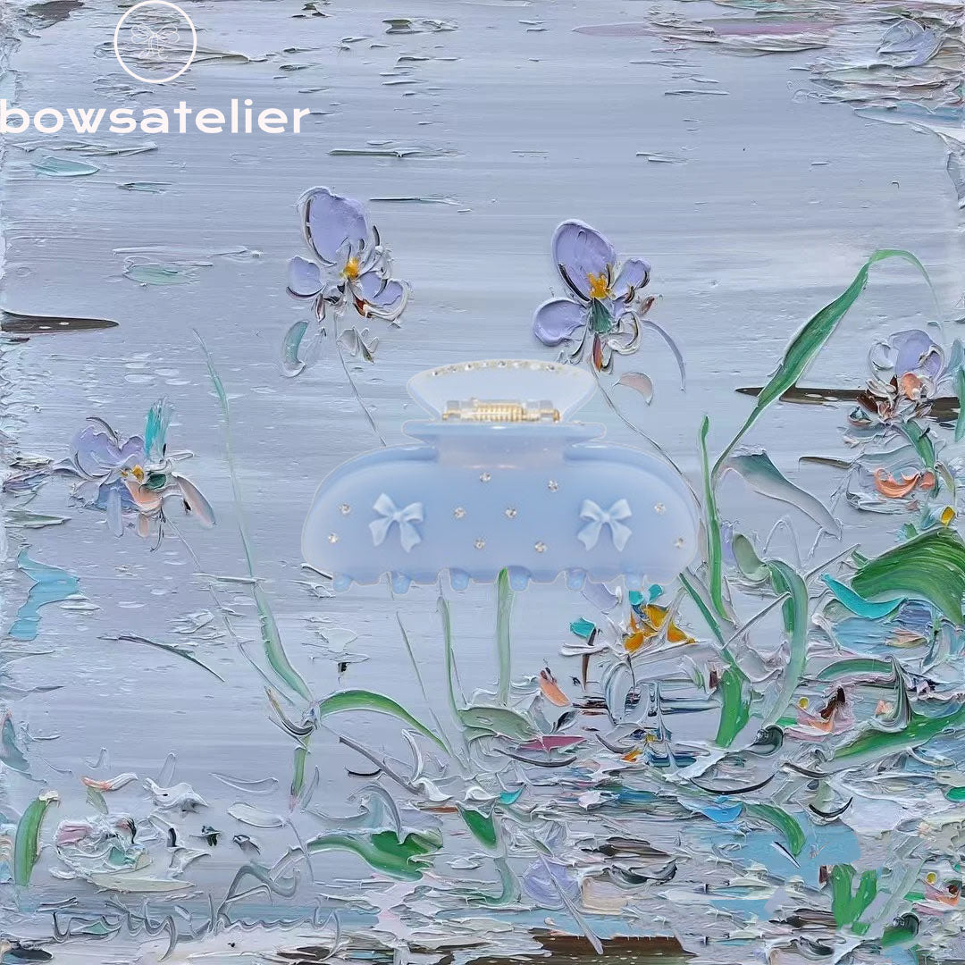 Sweetheart Clip in Blue Ribbon bio-acetate go-to essentials emijay discount large big sale designer Sephora hair claw clip durable pink butterfly flat feminine, high-quality hair accessories like statement Nordstrom hair pin french barrettes for all hair types