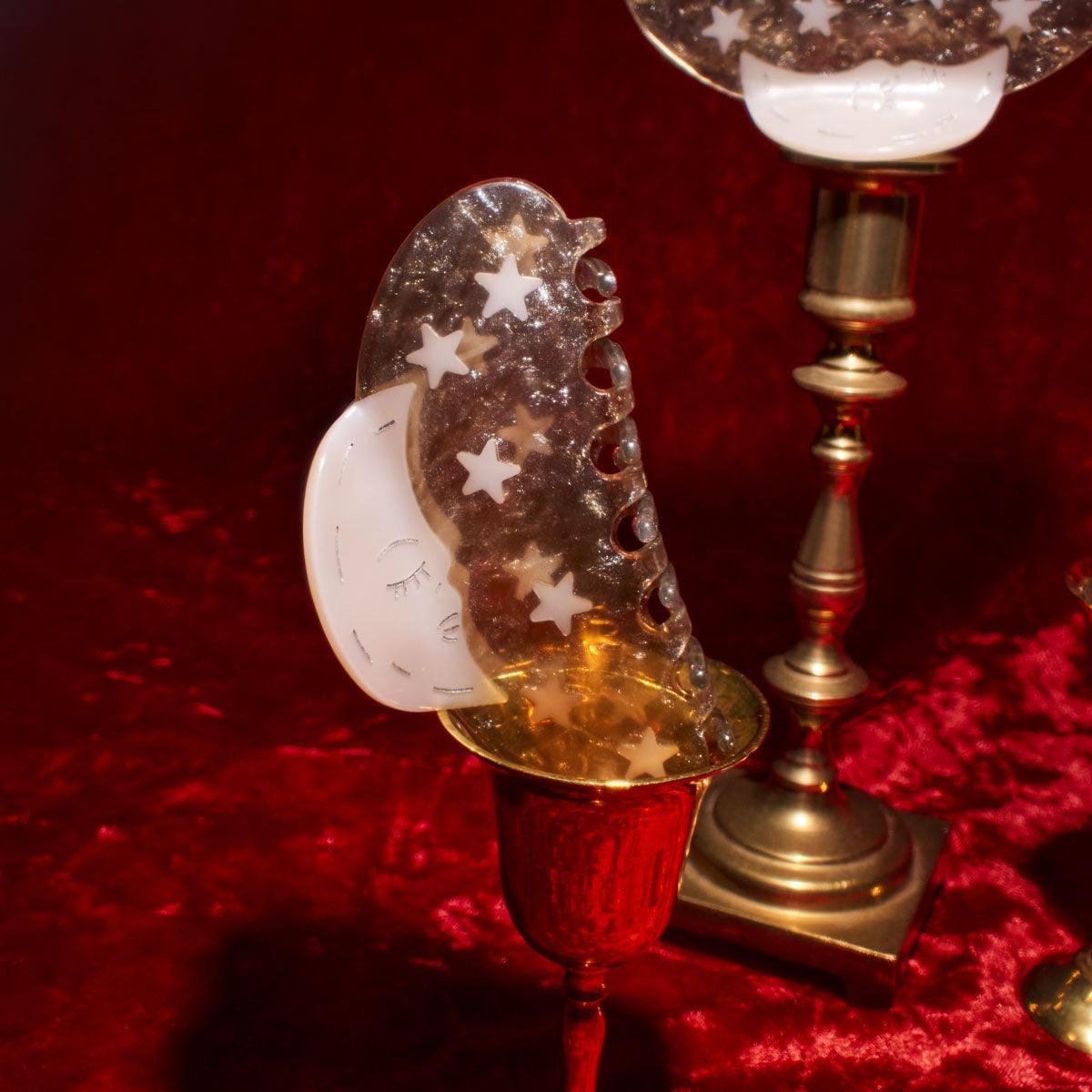 Moon and Stars cute bio-acetate winona irene big sale designer tortoise shell hair claw clip durable pink butterfly flat online wholesale hair pin hair accessories french barrettes for thick hair styles women.