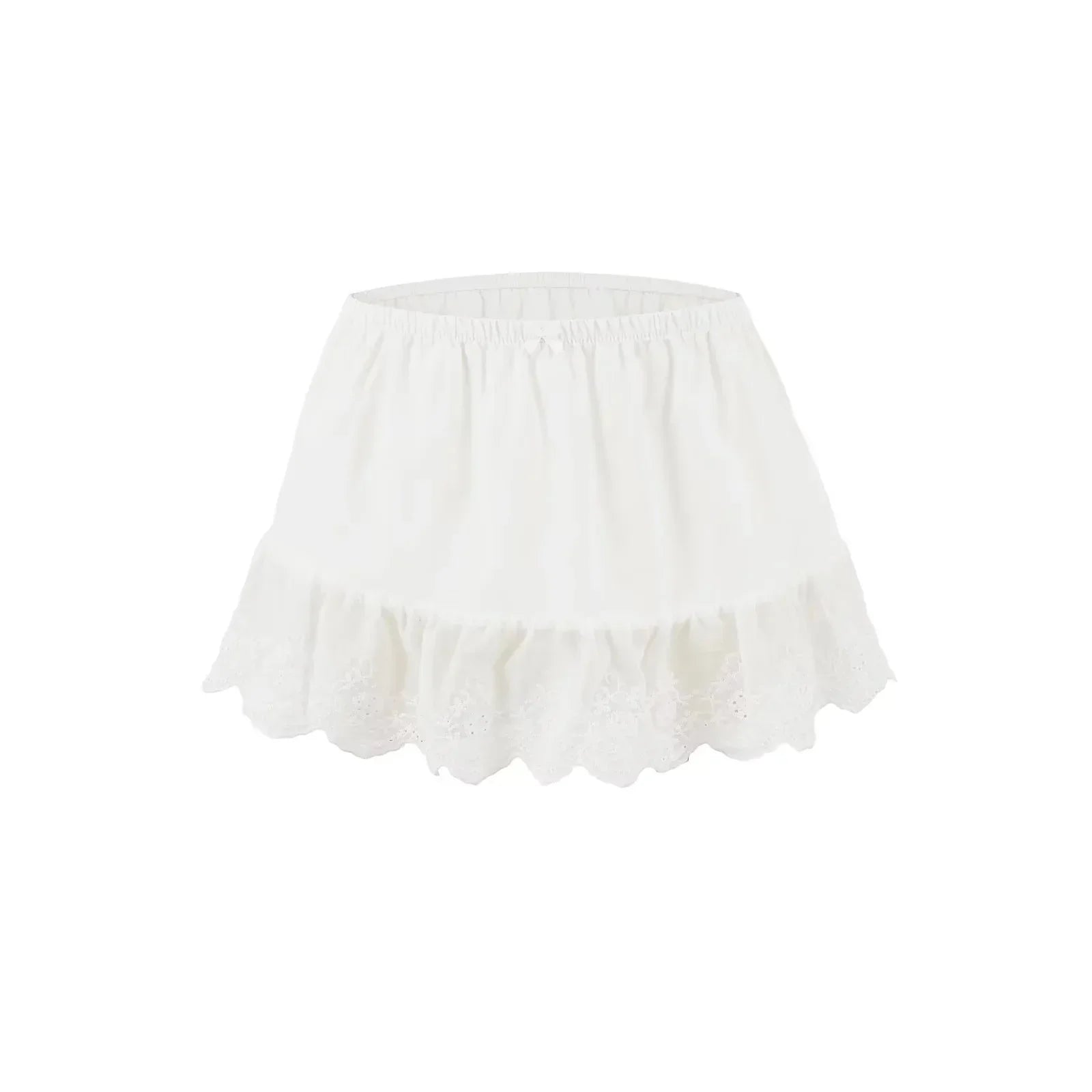Lace Mini Skirt - White my mum made it coupon  sale code skirt puffer bag dress white crop top girl cute clothing mindfully outfits cottagecore  cotton good quality comfy chic vacation daily