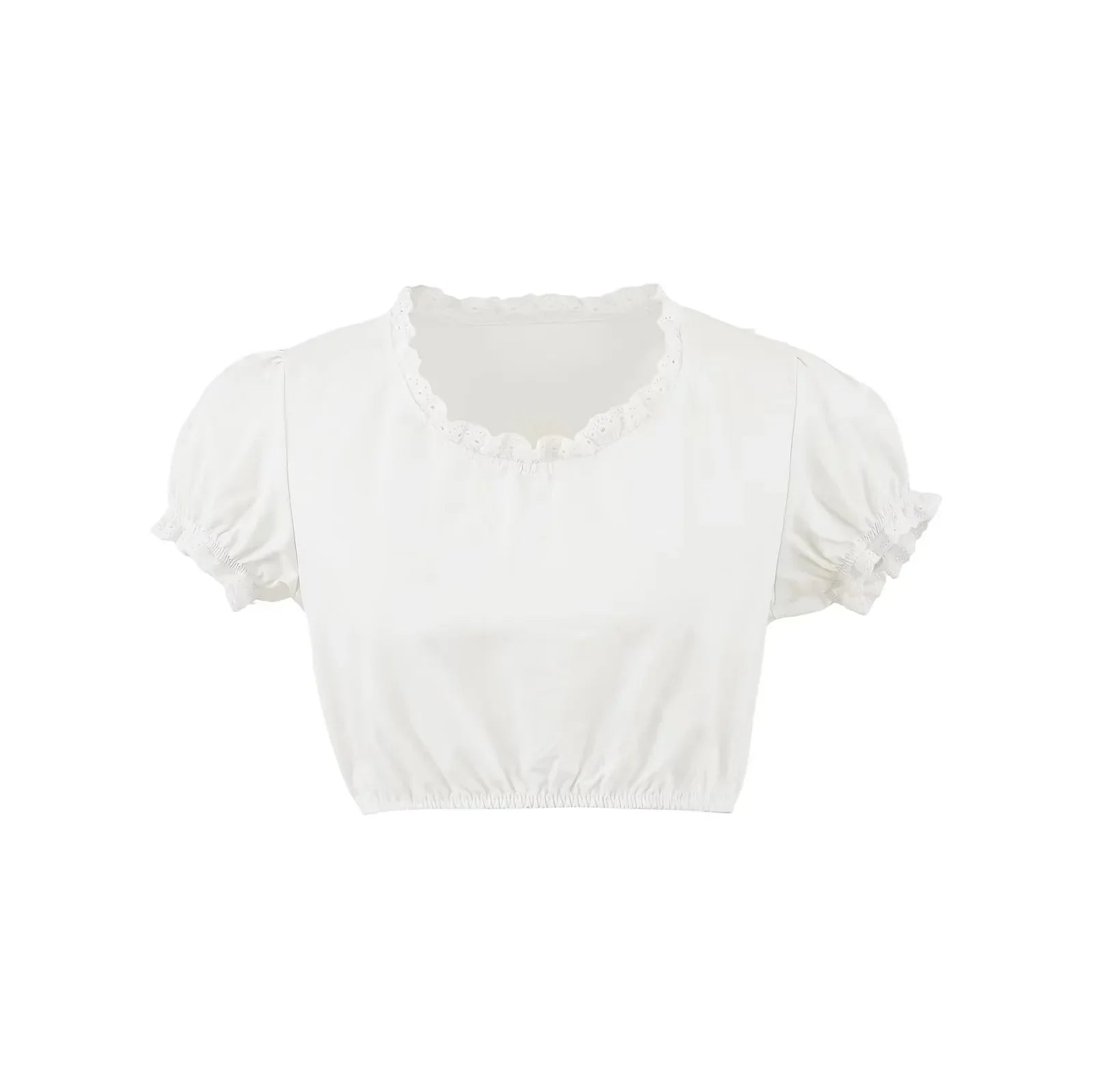 Lace Puff Sleeve Crop my mum made it coupon  sale code skirt puffer bag dress white crop top girl cute clothing mindfully