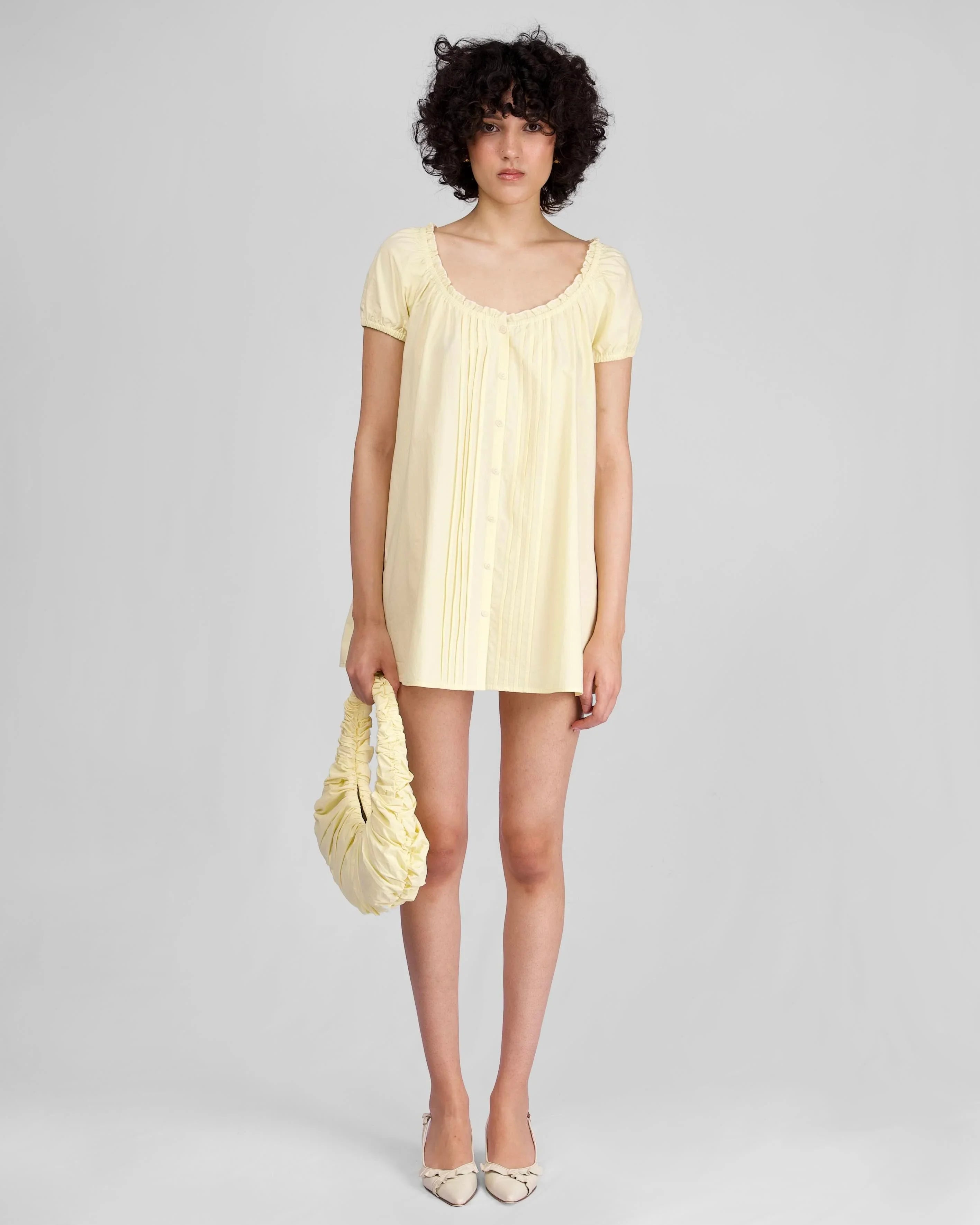 Morning Mini Dress - Citrine my mum made it coupon  sale code skirt puffer bag dress white crop top girl cute clothing mindfully outfits cottagecore  cotton good quality comfy chic vacation daily