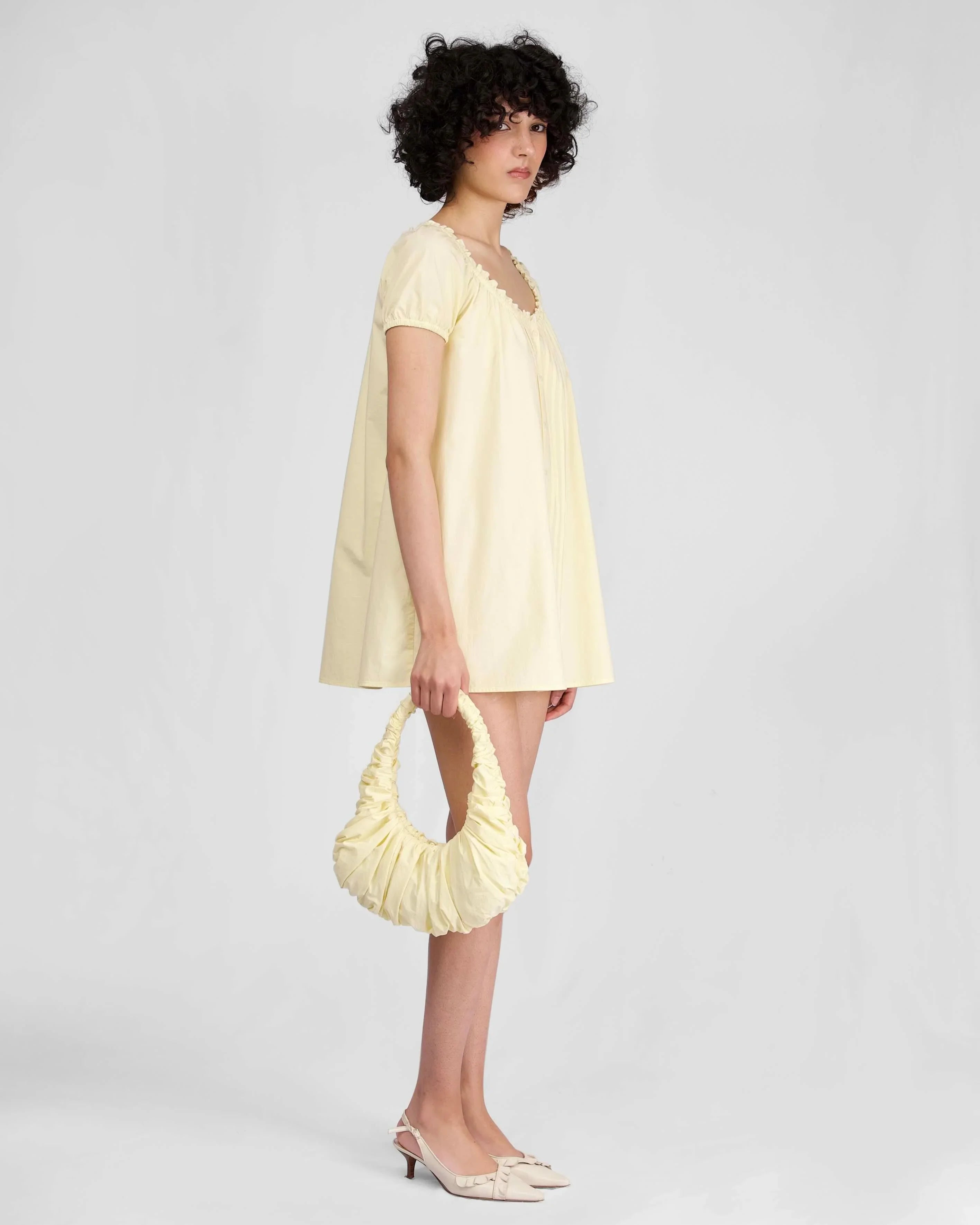 Morning Mini Dress - Citrine my mum made it coupon  sale code skirt puffer bag dress white crop top girl cute clothing mindfully outfits cottagecore  cotton good quality comfy chic vacation daily