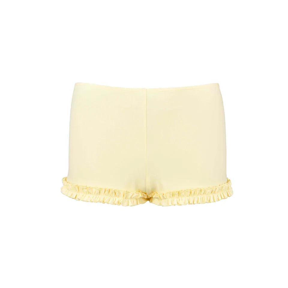 Citrine Ruffle Beach Shorts my mum made it coupon  sale code skirt puffer bag dress white crop top girl cute clothing mindfully outfits cottagecore  cotton good quality comfy chic vacation daily