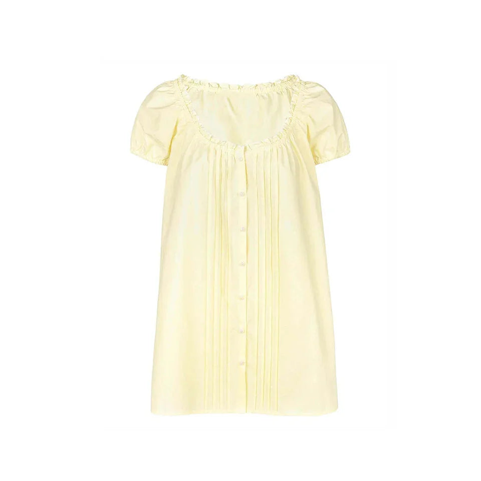 Morning Mini Dress - Citrine my mum made it coupon  sale code skirt puffer bag dress white crop top girl cute clothing mindfully outfits cottagecore  cotton good quality comfy chic vacation daily