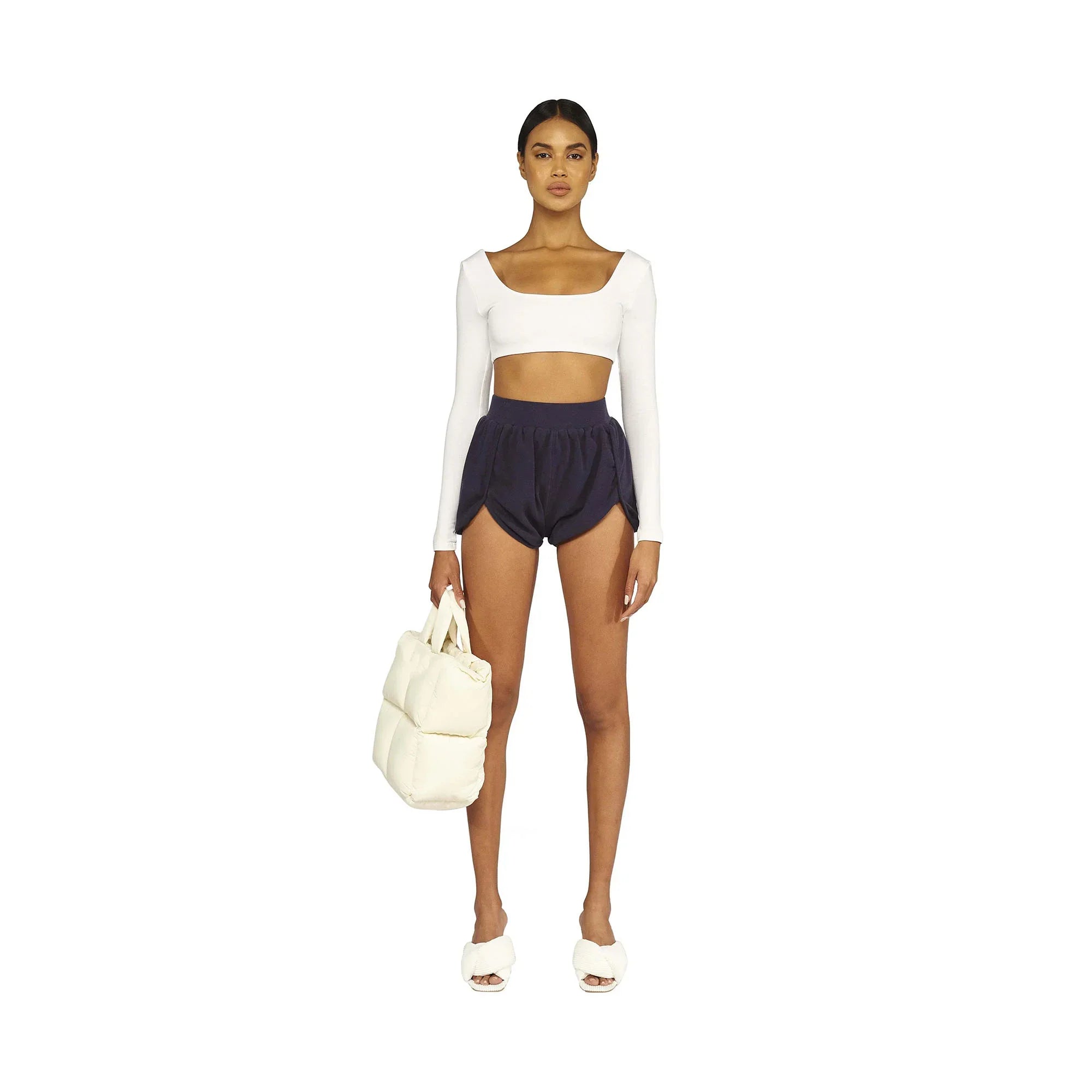 Puffer Tote Bag - Pink White plush bag on a white background my mum made it coupon  sale code skirt puffer bag dress white crop top girl cute clothing mindfully outfits cottagecore  cotton good quality comfy chic vacation daily