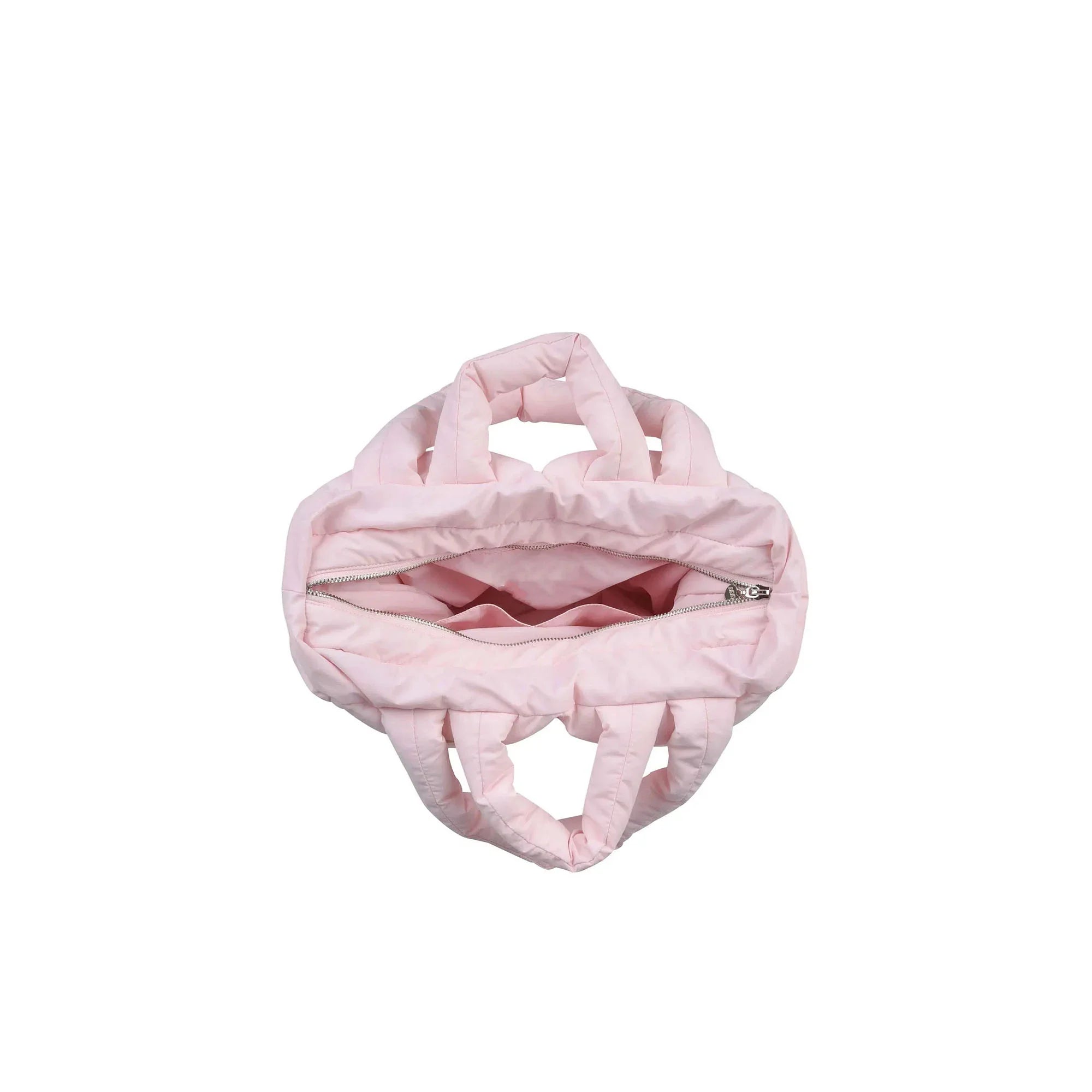 Puffer Tote Bag - Pink White plush bag on a white background my mum made it coupon  sale code skirt puffer bag dress white crop top girl cute clothing mindfully outfits cottagecore  cotton good quality comfy chic vacation daily