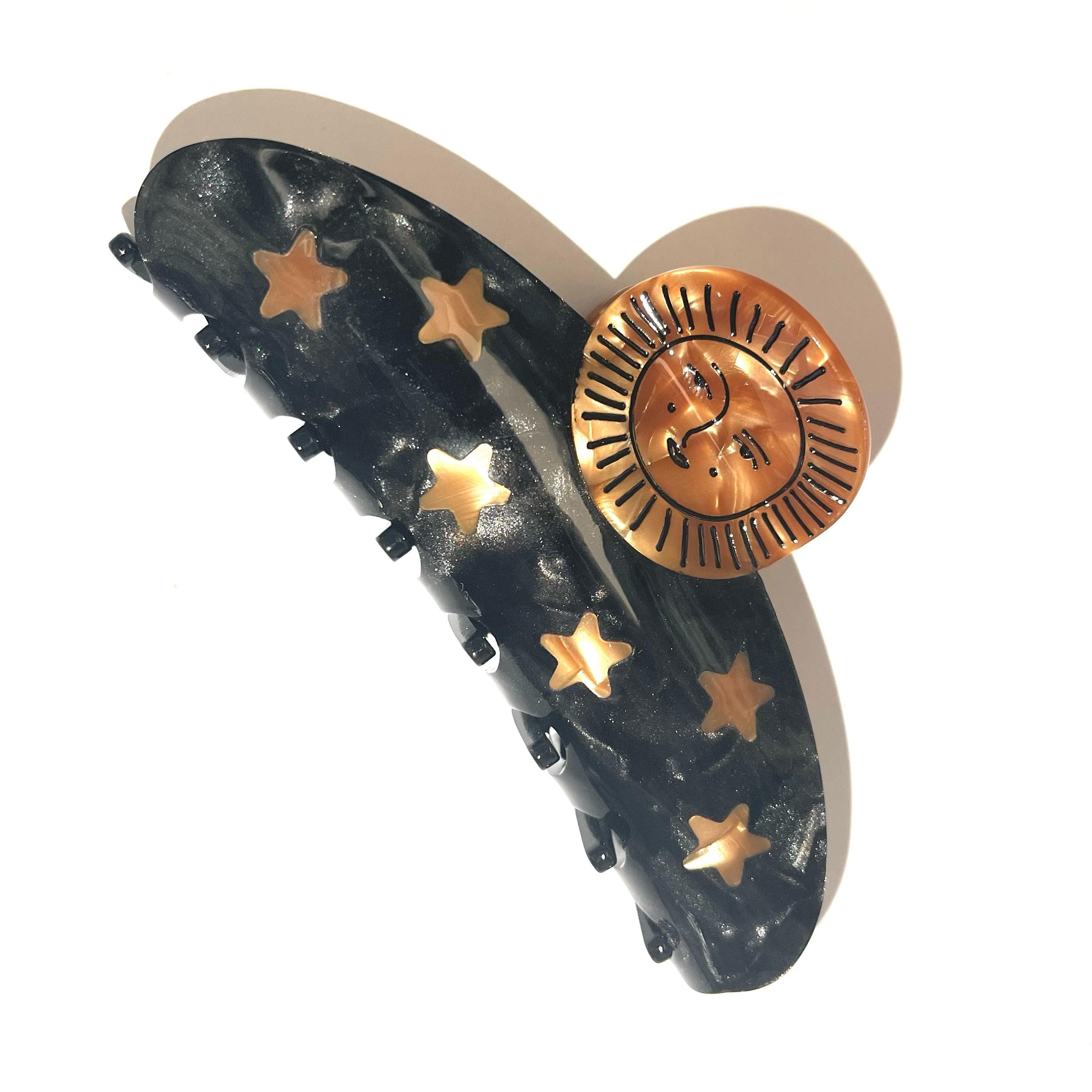 Sun and Stars cute bio-acetate lightweight high quality winona irene big sale designer tortoise shell hair claw clip durable pink butterfly flat online wholesale hair pin hair accessories french barrettes for thick hair styles women.