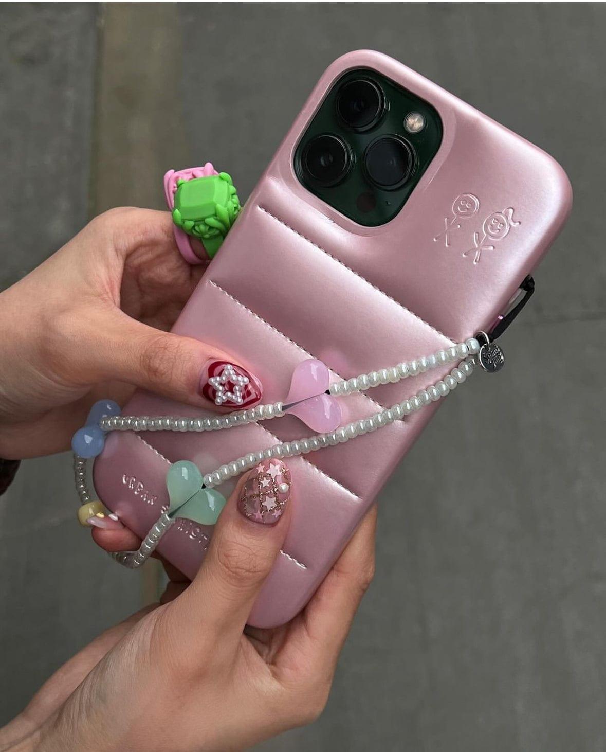 Icing On The Cake Love Heart Wristlet Phone Strap Stringting sale phone charm crafted with high-quality colorful beads—perfect for accessorizing phones with a minimalist, stylish touch. A must-have essential and a thoughtful gift idea for women.