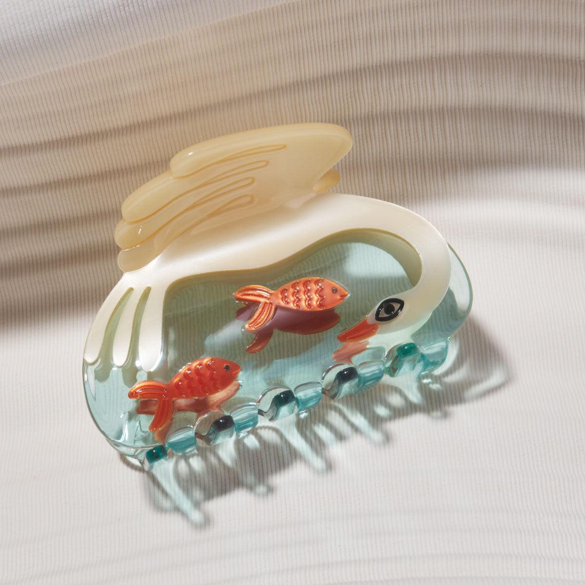 Pearl Swan Goldfish cute bio-acetate winona irene big sale designer tortoise shell hair claw clip durable pink butterfly flat online wholesale hair pin hair accessories french barrettes for thick hair styles women.
