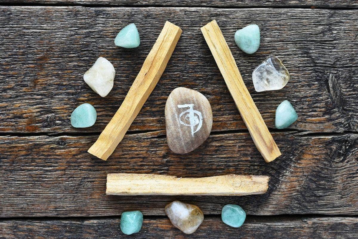 Aventurine and Citrine with Wood