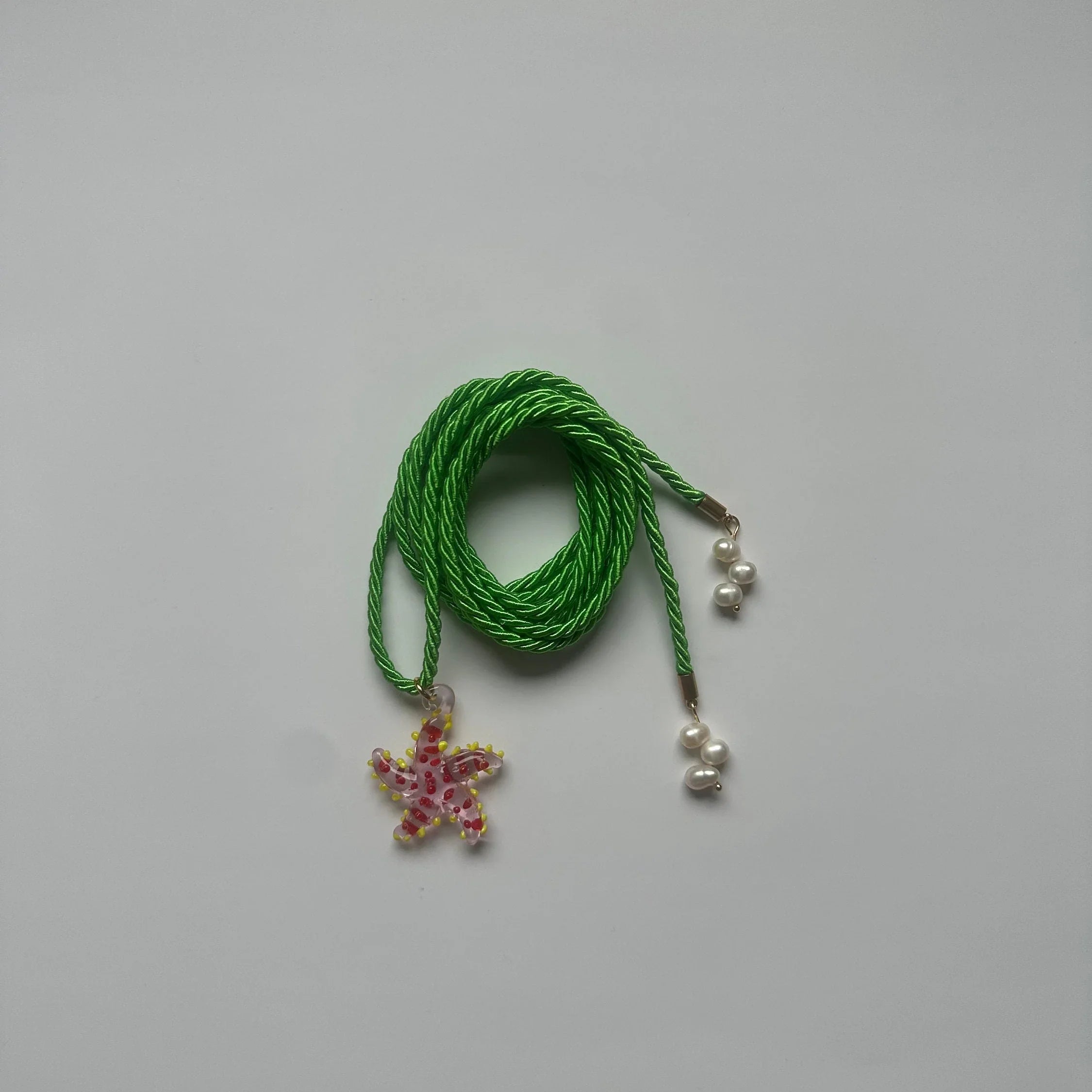 Chunky Pearl Starfish Charm Choker Necklace