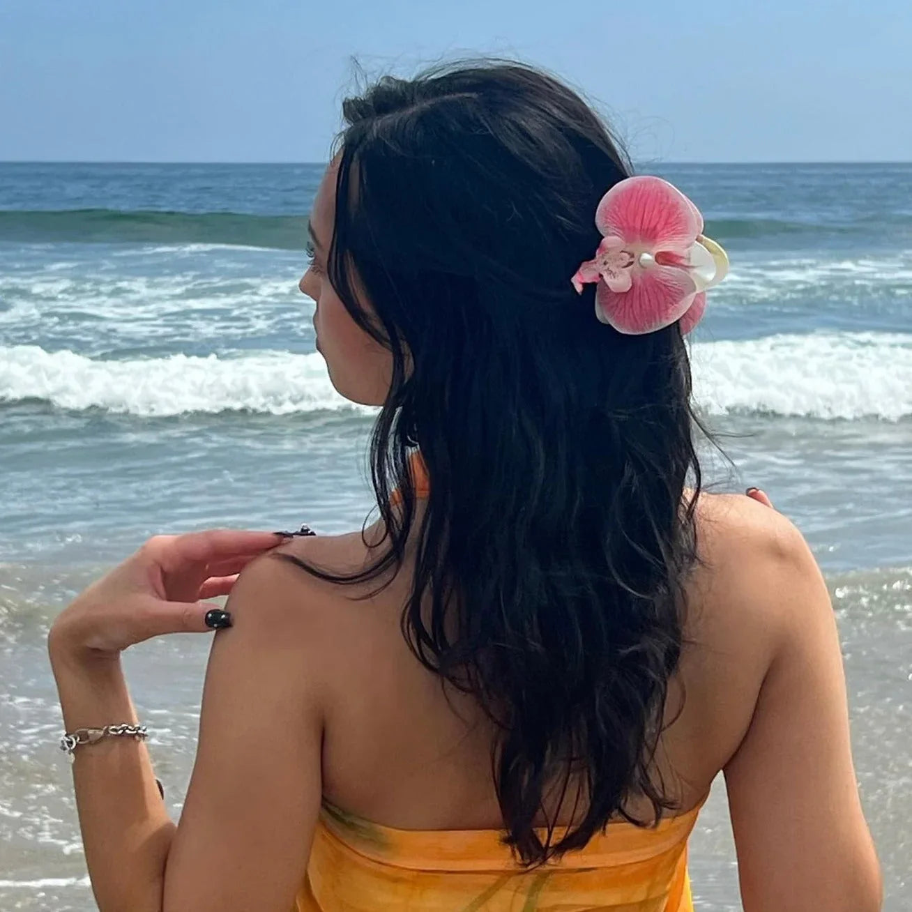 Petal Pink Orchid Claw Clip