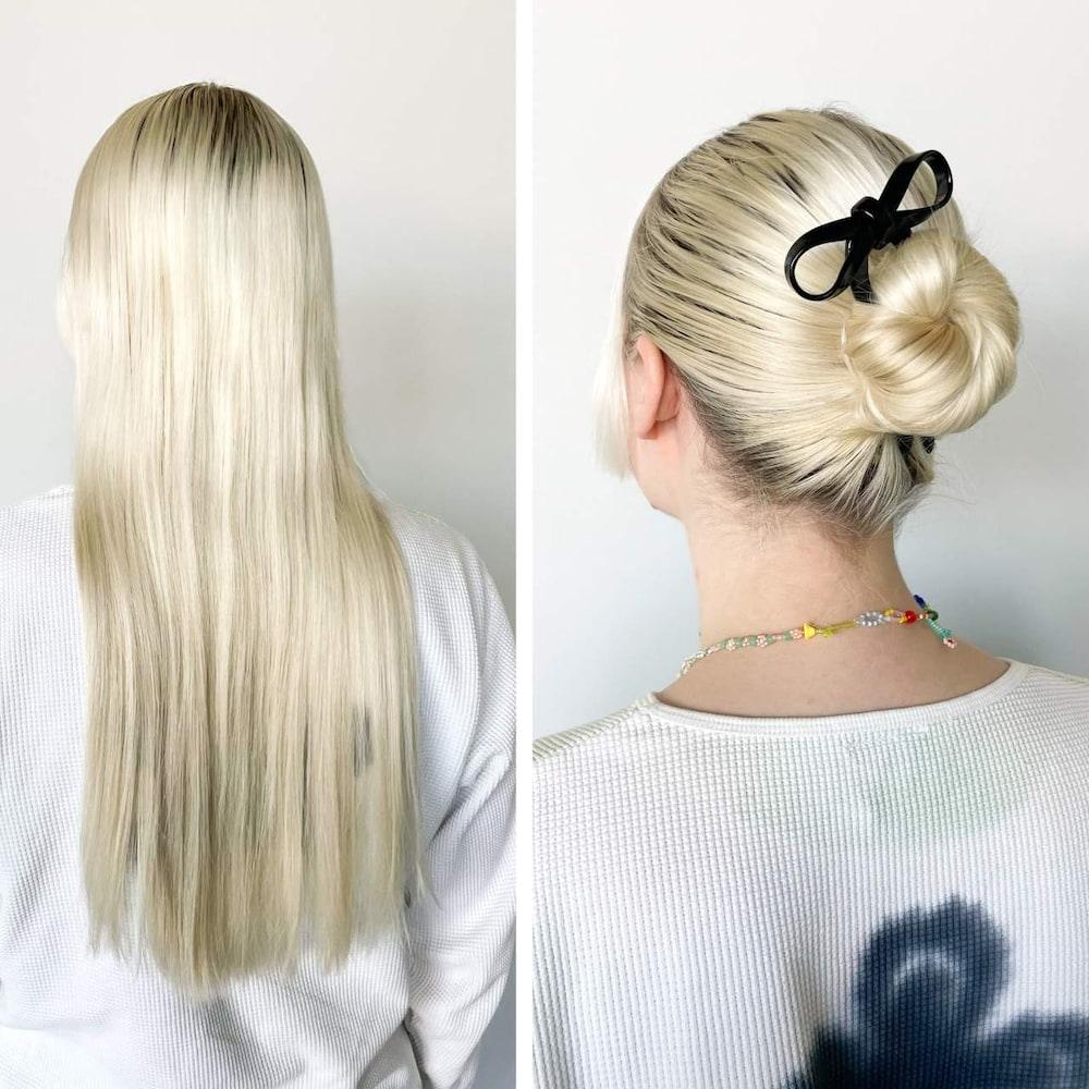 BowsAtelier Large Bow Hairpin in Black - Stylish Hair Clip for Women's blonde long hair  Fashion Chunks big sale