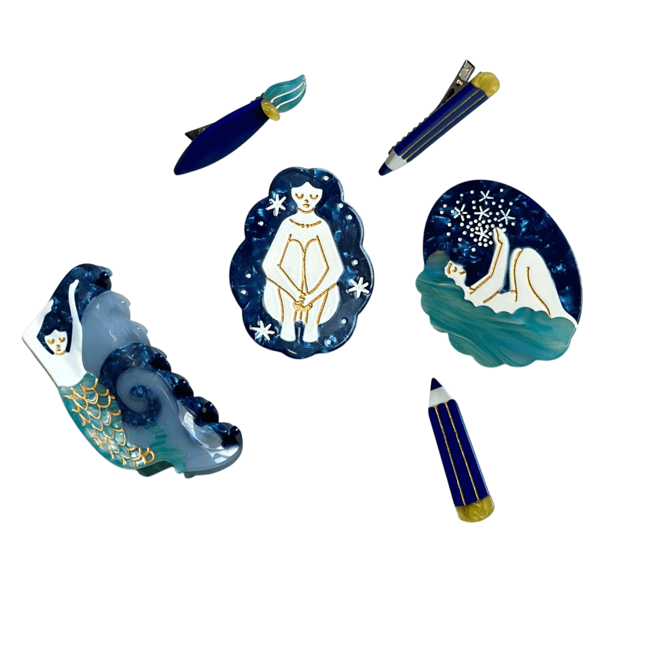 Jennie Mermaid cute bio-acetate large big sale designer tortoise shell hair claw clip durable pink butterfly flat online wholesale hair pin hair accessories french barrettes for thick hair styles women.