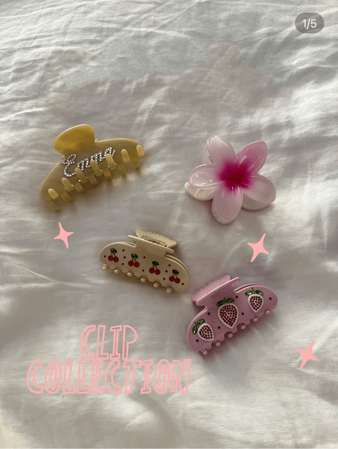 Sweetheart Clip in Cherry Pie bio-acetate go-to essentials emijay discount large big sale designer Sephora hair claw clip durable pink butterfly flat feminine, high-quality hair accessories like statement Nordstrom hair pin french barrettes for all hair types