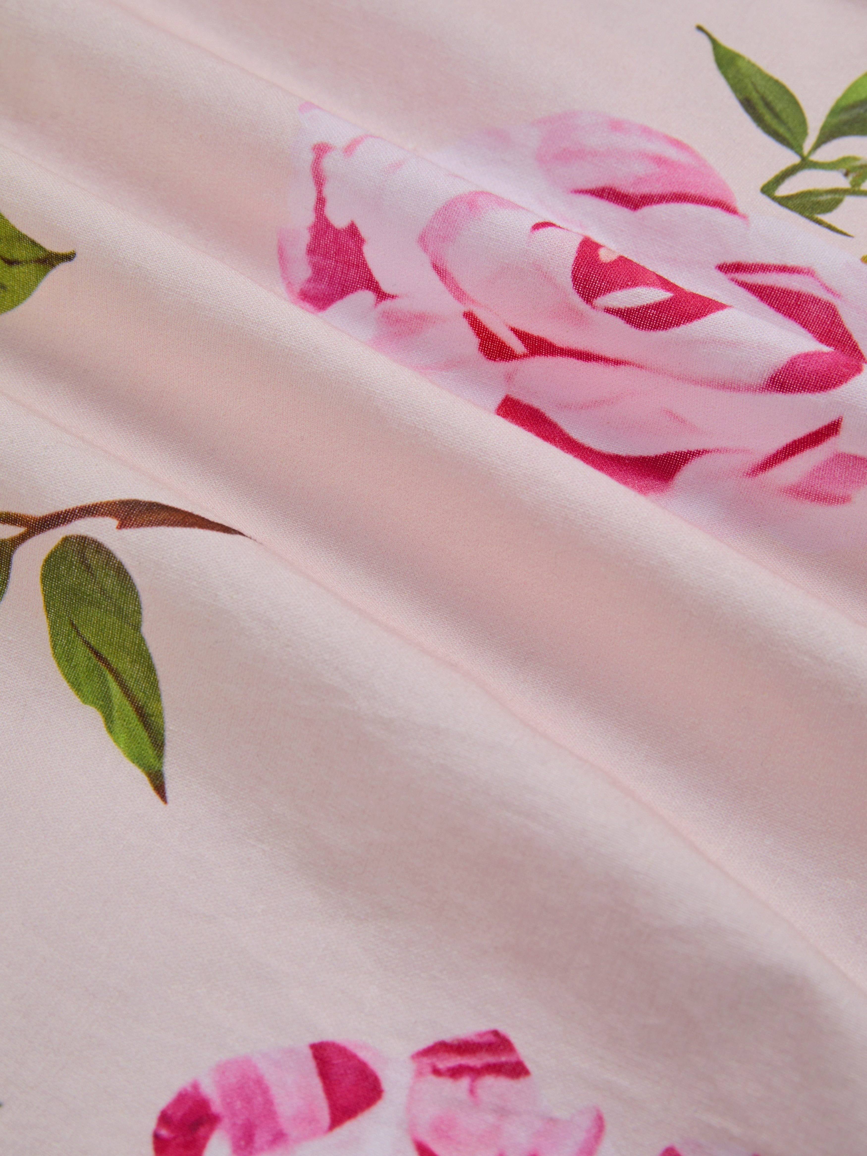 Long Sleeves V Neck Floral Belt Design Vacation Light Pink Vintage Midi Linen Dress (S-XXL)