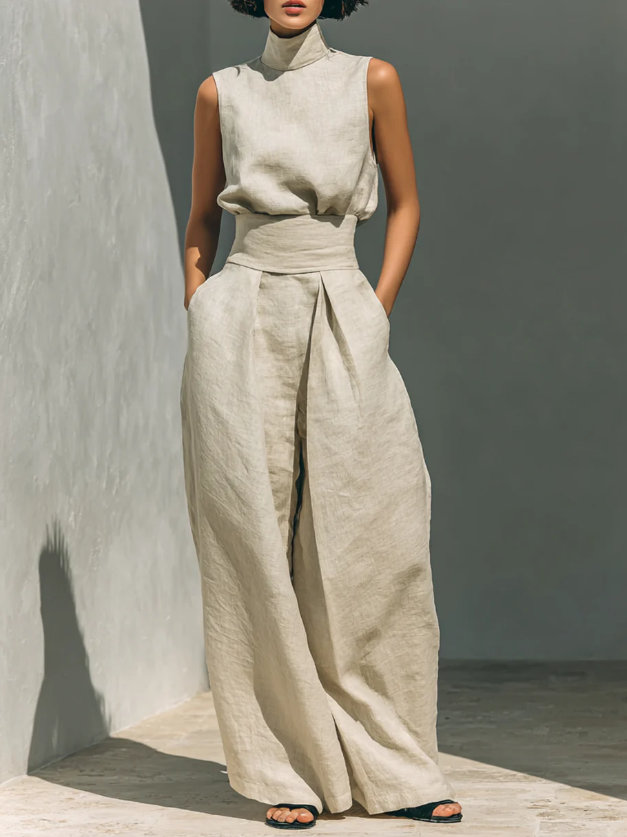 Cotton Casual Plain Bow Stand Collar Sets