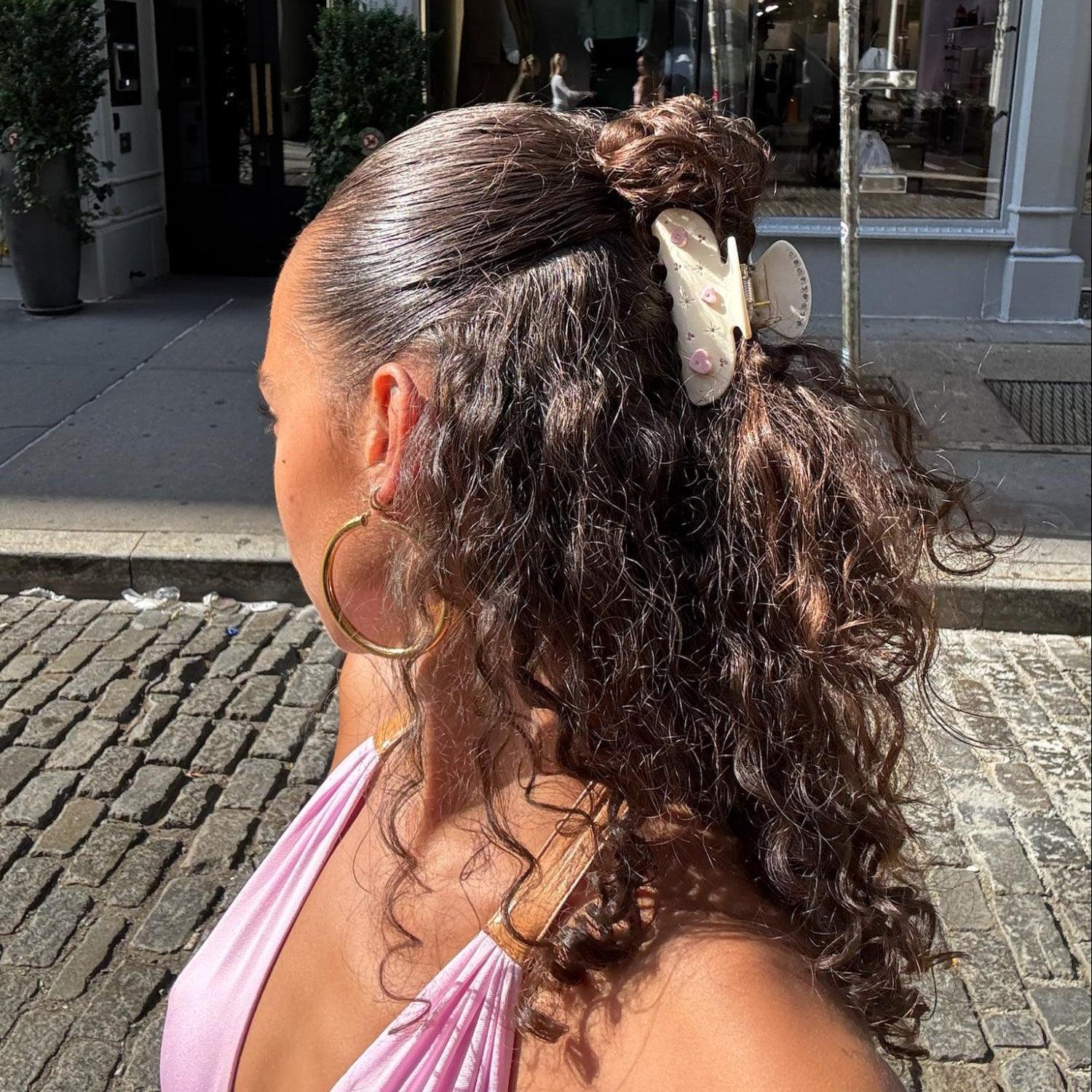 Sweetheart Clip in Angel Aura bio-acetate go-to essentials emijay discount large big sale designer Sephora hair claw clip durable pink butterfly flat feminine, high-quality hair accessories like statement Nordstrom hair pin french barrettes for all hair types