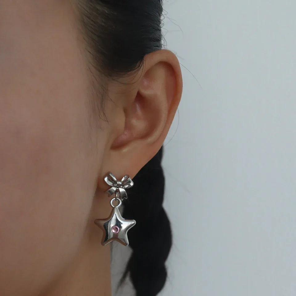 Bellatrix Pink Star Earrings