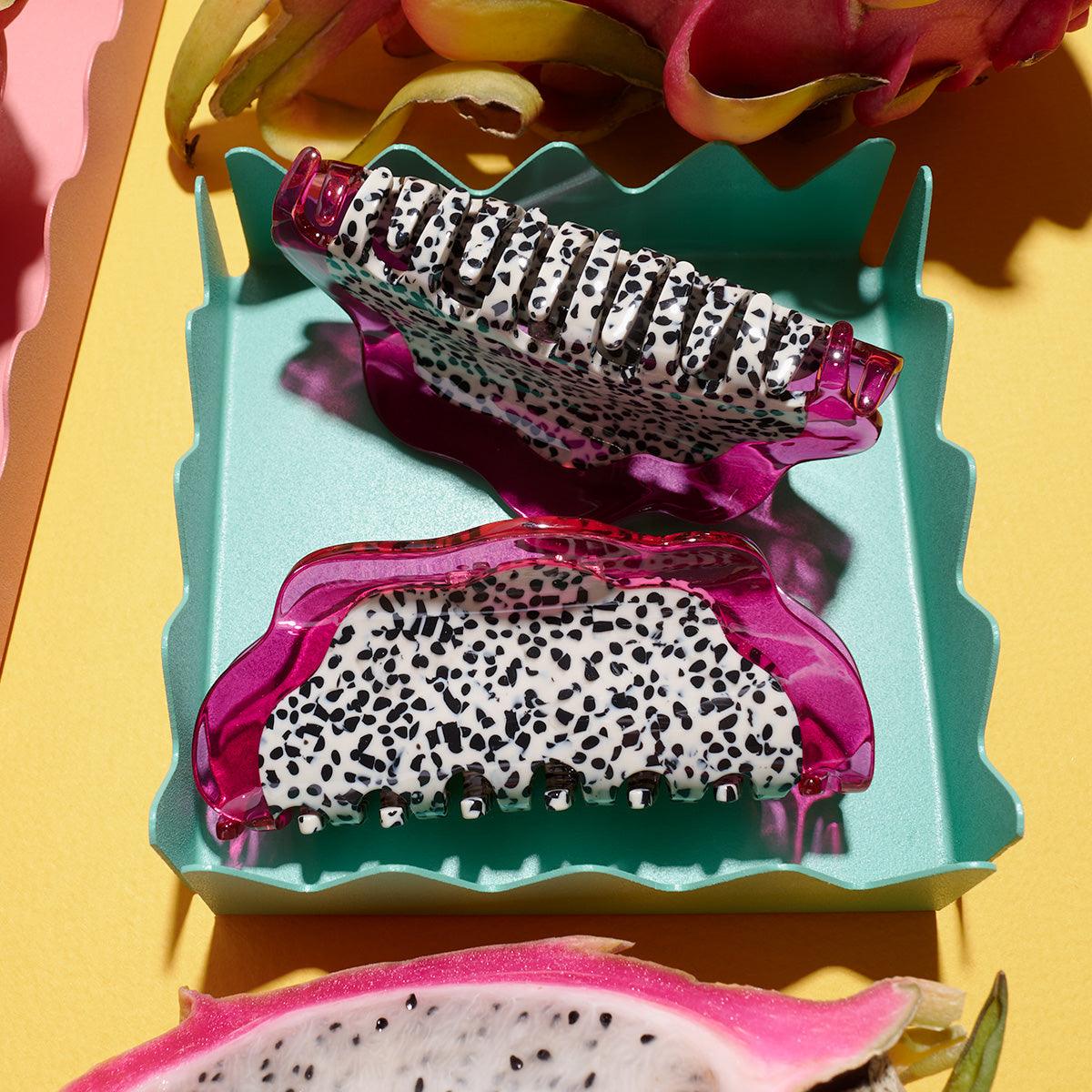 Dragon Fruit Jennie inspired cute bio-acetate winona irene big sale tortoise shell hair claw clip cute butterfly flat online wholesale hair pin hair accessories french barrettes for thick hair styles women.