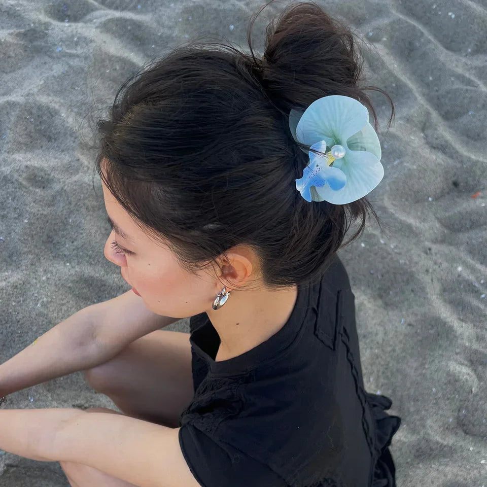 Sea Green Orchid Claw Clip