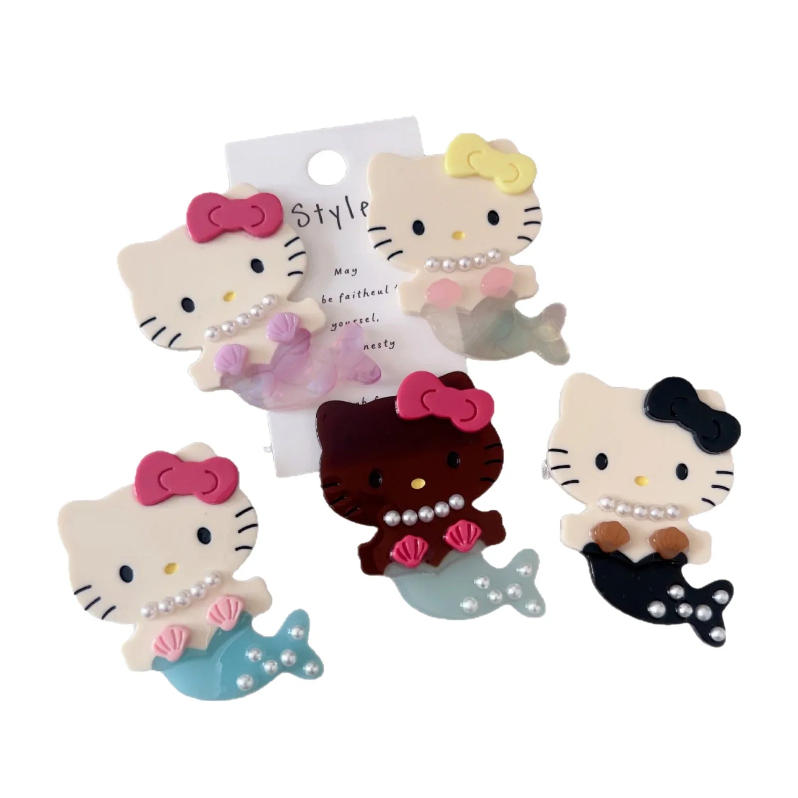 Mermaid kitty hair claw clip