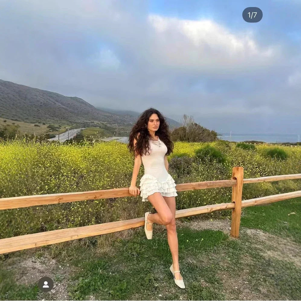 Frill Tank Dress my mum made it coupon  sale code skirt puffer bag dress white crop top girl cute clothing mindfully outfits cottagecore  cotton good quality comfy chic vacation daily