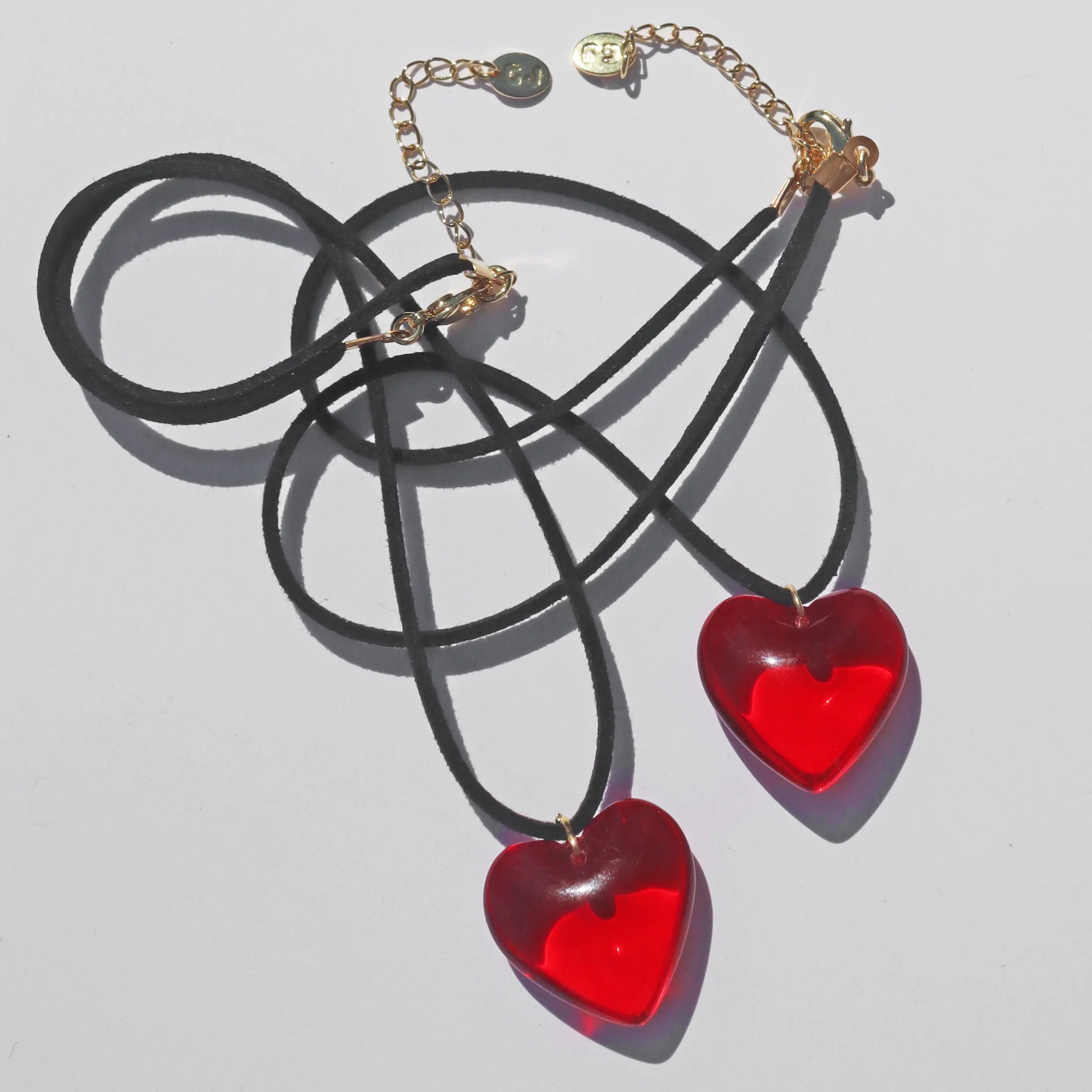 Red Mimi Glass Heart Necklace