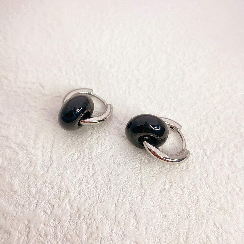 Chloe Rosie Rose Quartz Hoop Earrings - bowsatelier