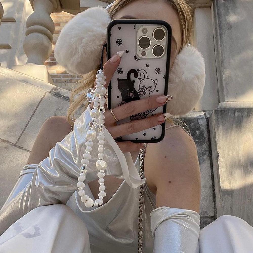 Venus Pearl Trap Wristlet Phone Strap Stringting sale phone  bag charm chain crafted with high-quality colorful beads—perfect for accessorizing phones with a minimalist, stylish touch. A must-have essential and a thoughtful gift idea for women.