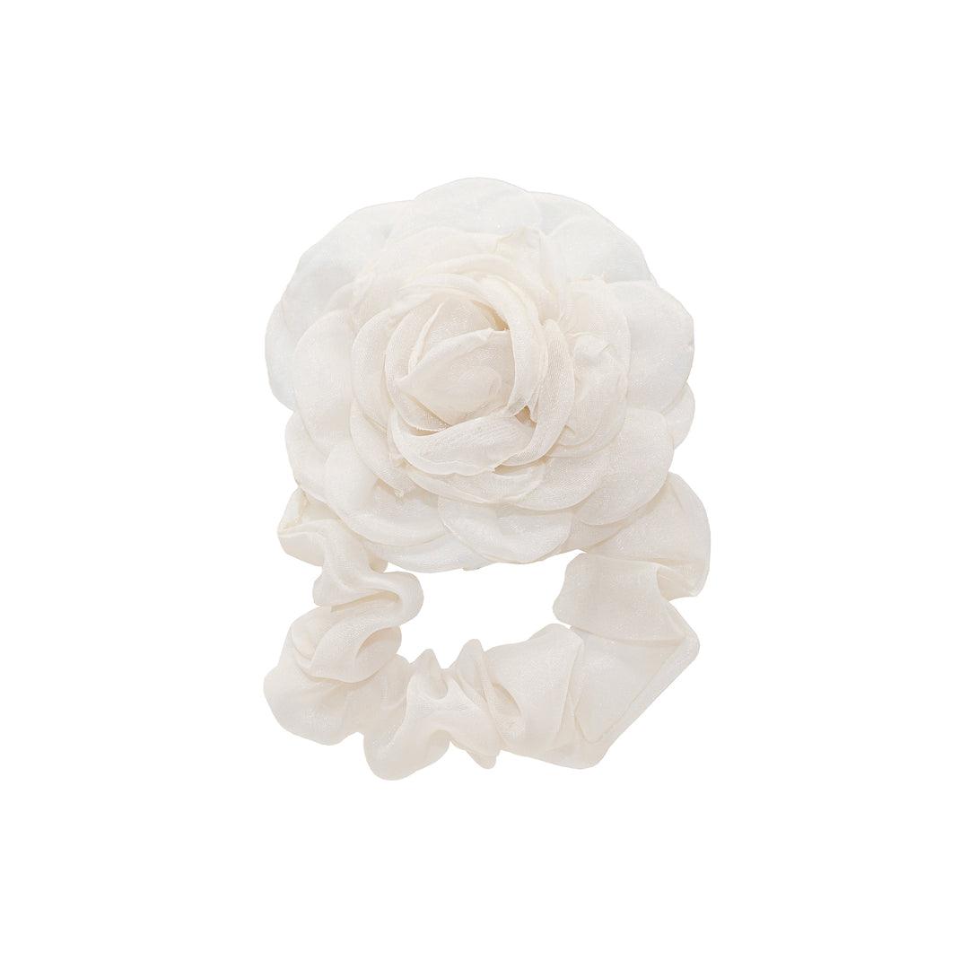 Camellia Scrunchie In Oyster bio-acetate go-to essentials emijay discount large big sale designer Sephora hair claw clip durable pink butterfly flat feminine, high-quality hair accessories like statement Nordstrom hair pin french barrettes for all hair types