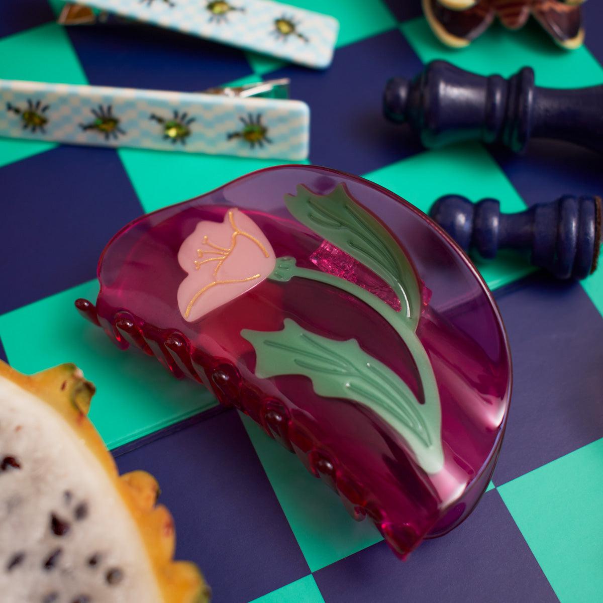 Mexican Primrose Flower cute bio-acetate winona irene big sale designer tortoise shell hair claw clip durable pink butterfly flat online wholesale hair pin hair accessories french barrettes for thick hair styles women.