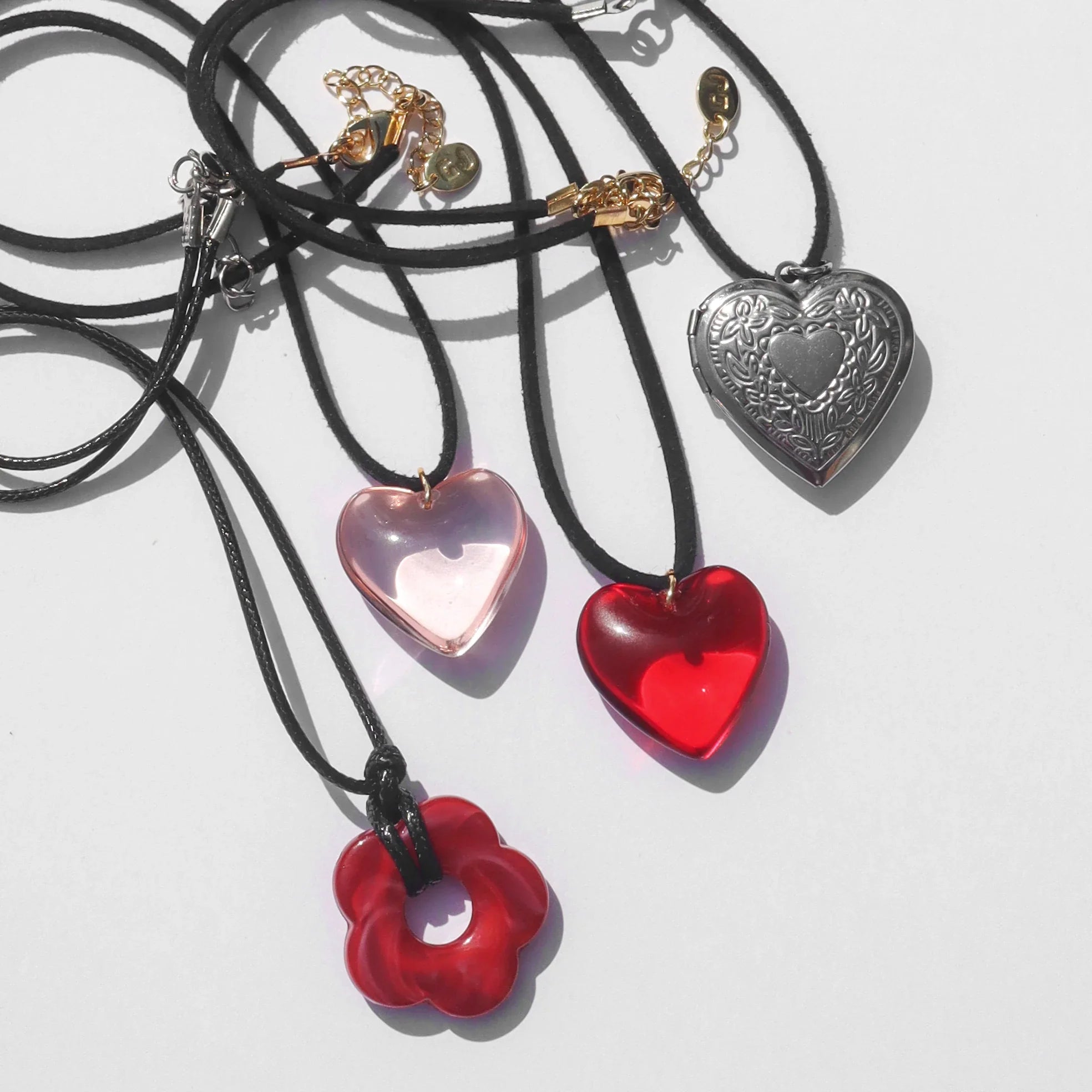 Red Mimi Glass Heart Necklace