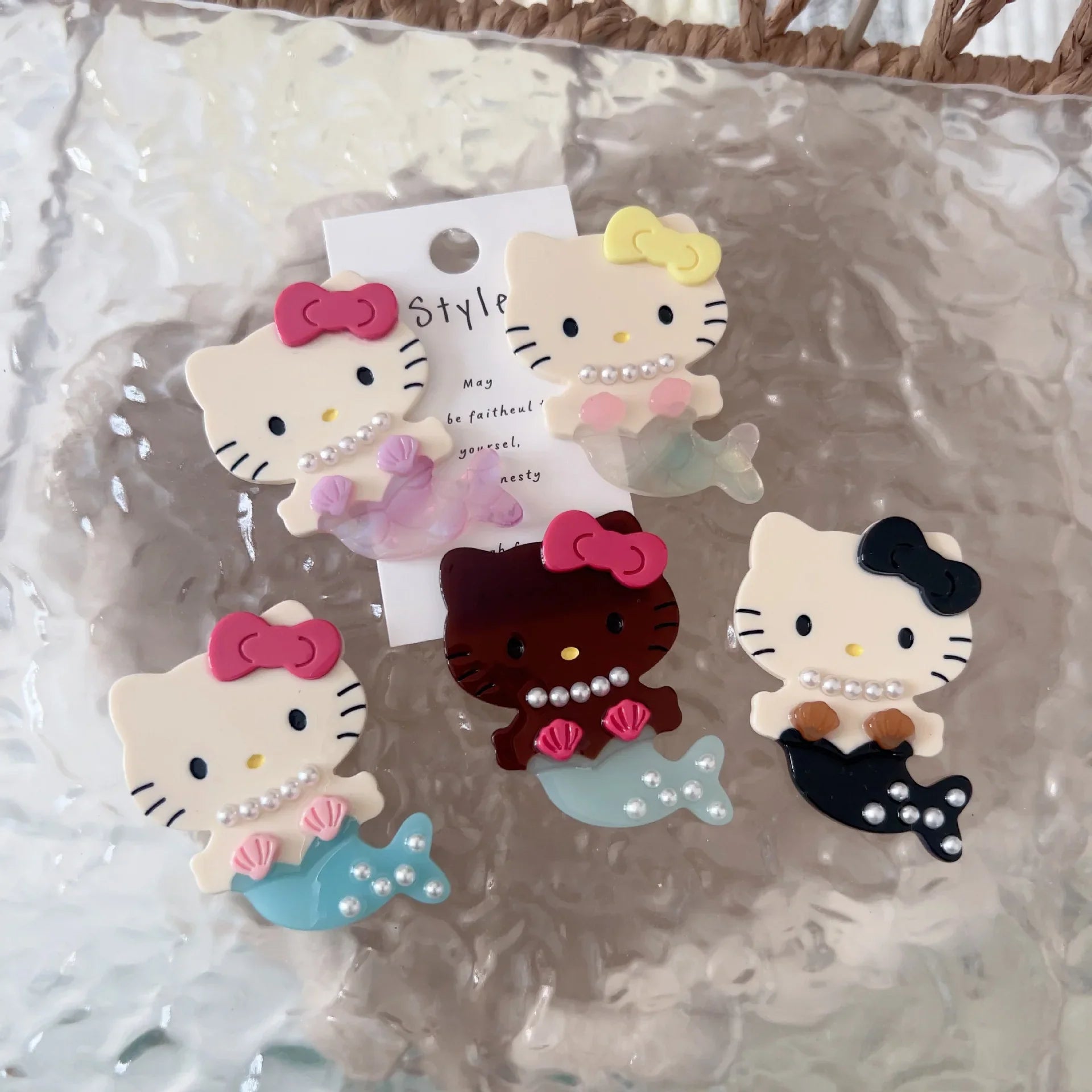 Mermaid kitty hair claw clip