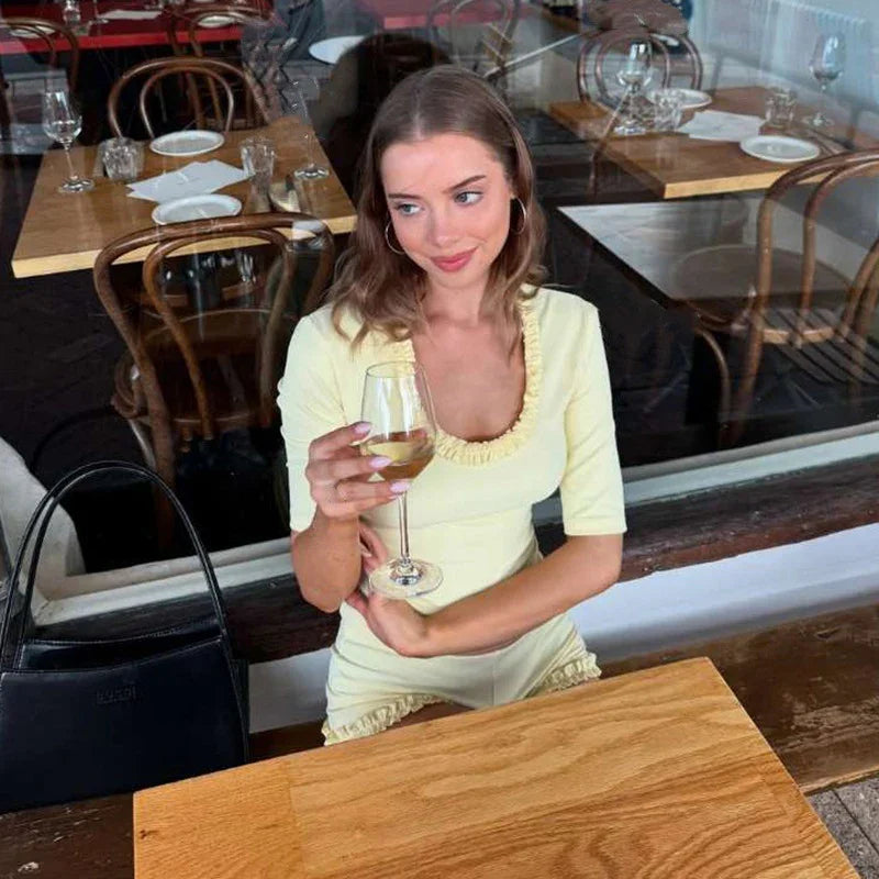 Citrine Ruffle Beach Top my mum made it coupon  sale code skirt puffer bag dress white crop top girl cute clothing mindfully outfits cottagecore  cotton good quality comfy chic vacation daily