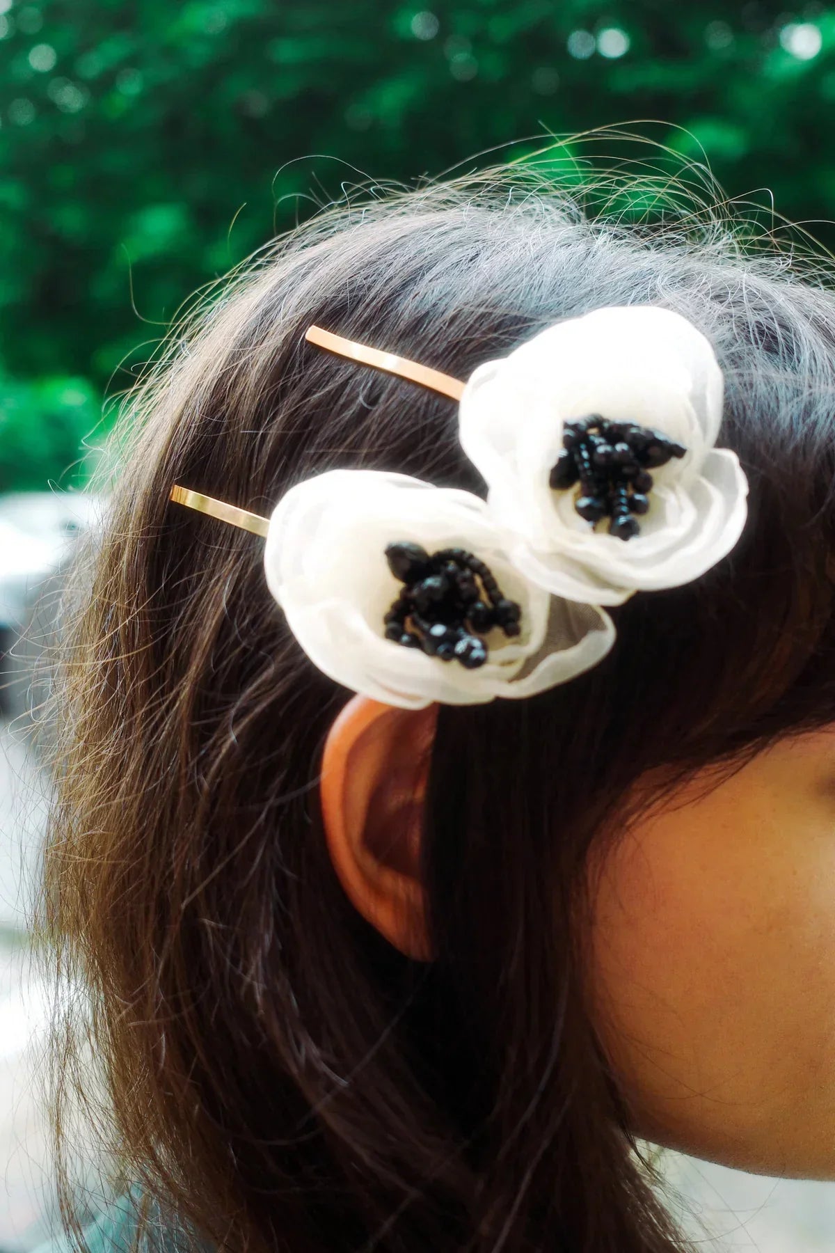 Poppy Bobby Pin - White