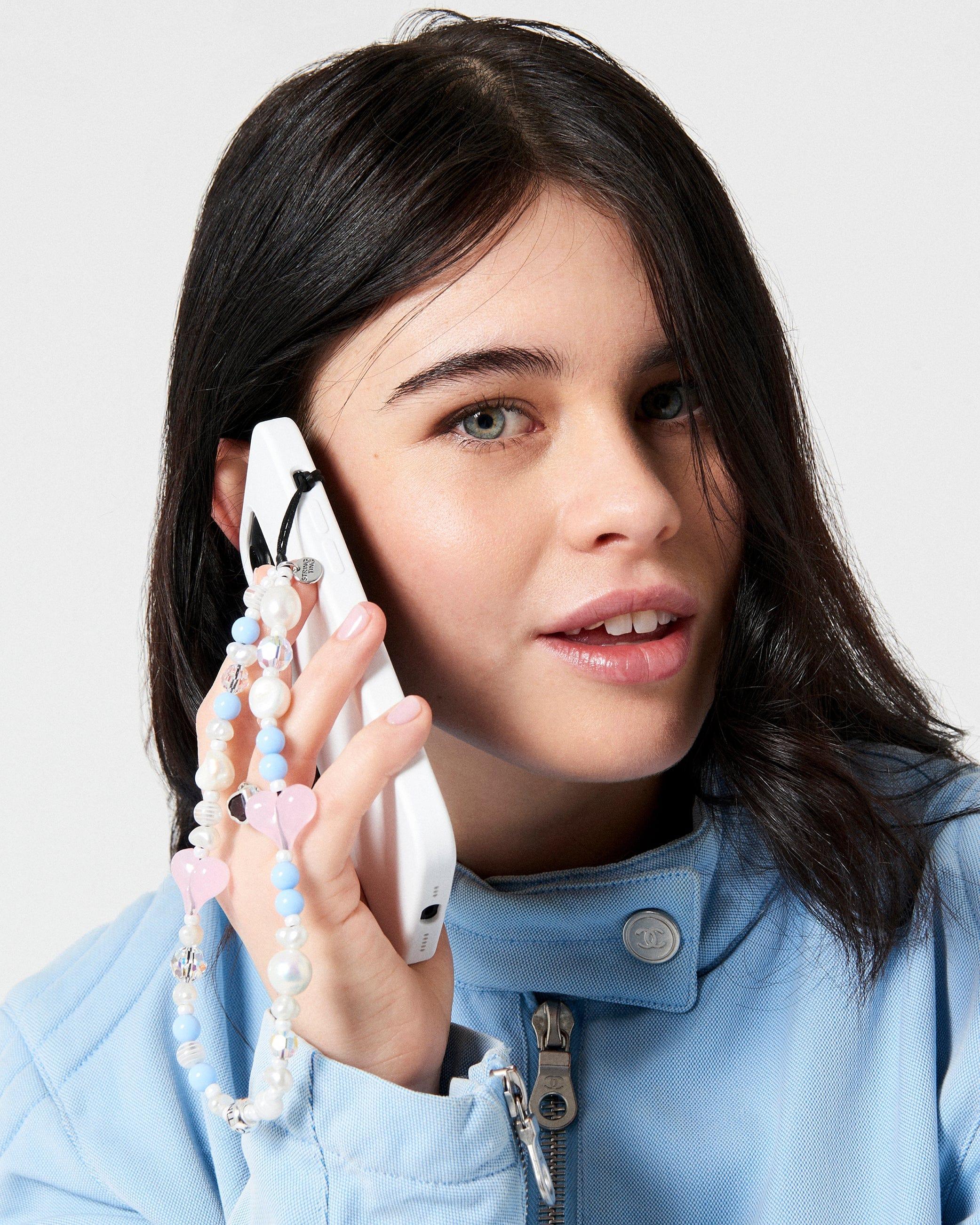 Cancer Moon Beam Zodiac Wristlet Phone Strap Stringting sale phone charm crafted with high-quality colorful beads—perfect for accessorizing phones with a minimalist, stylish touch. A must-have essential and a thoughtful gift idea for women.