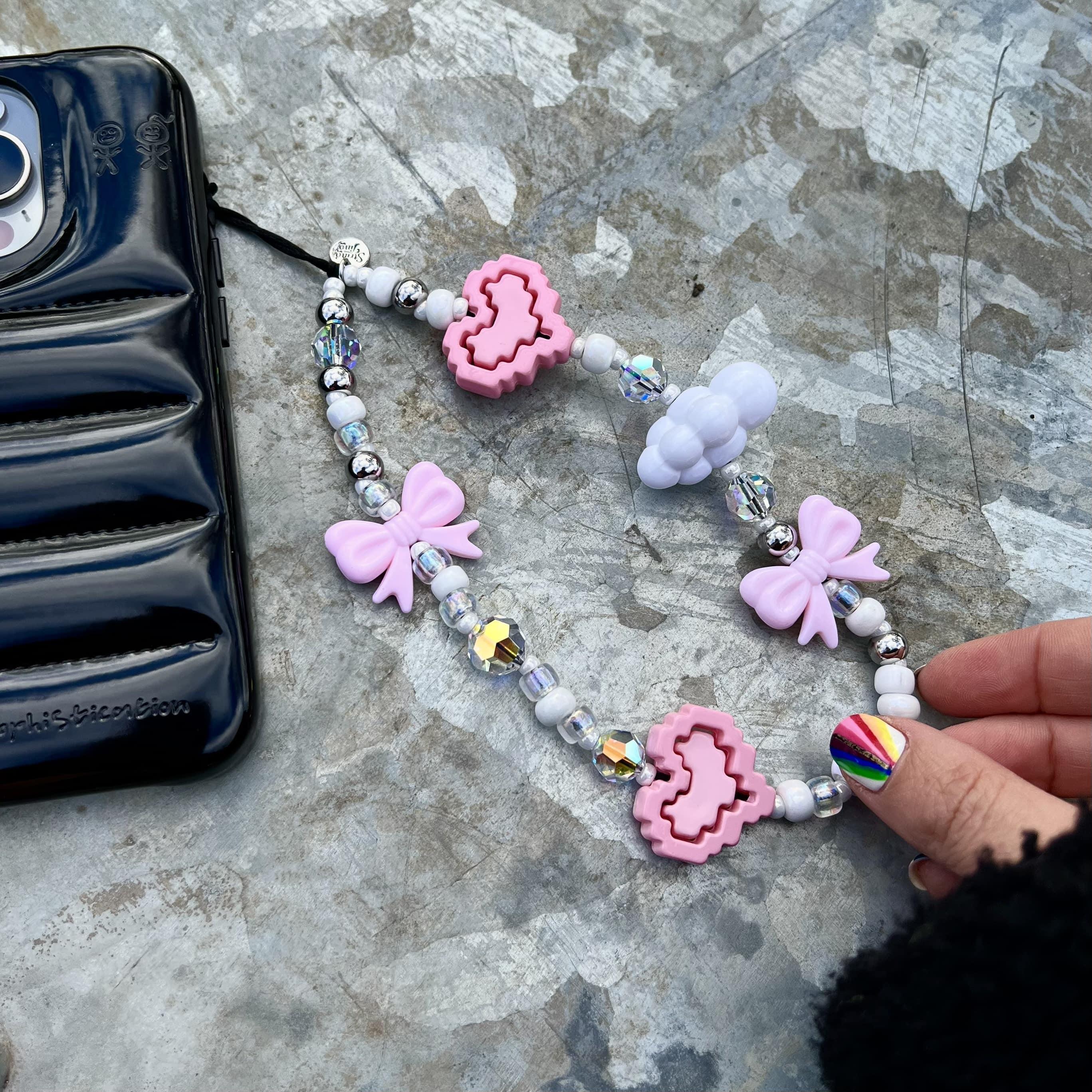 The Princess Wristlet Phone Strap Stringting sale phone bag charm crafted with high-quality colorful beads—perfect for accessorizing phones with a minimalist, stylish touch. A must-have essential and a thoughtful gift idea for women.
