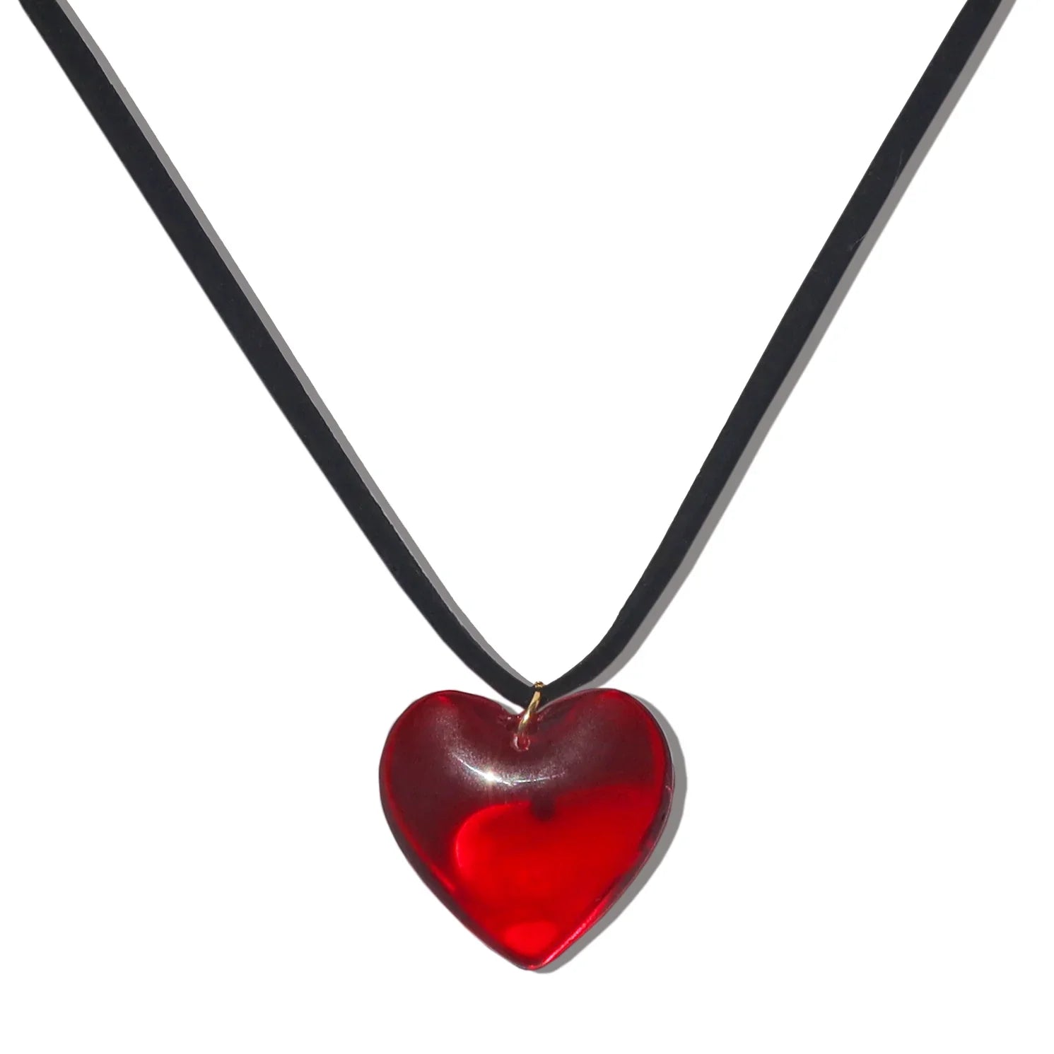 Red Mimi Glass Heart Necklace