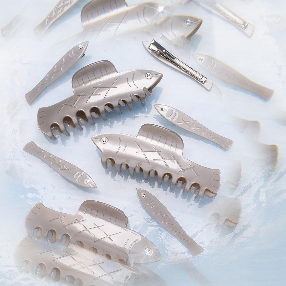 Jennie Sea Herring Fish bio-acetate lightweight high quality winona irene big sale designer tortoise shell hair claw clip durable pink butterfly flat online wholesale hair pin hair accessories french barrettes for thick hair styles women.