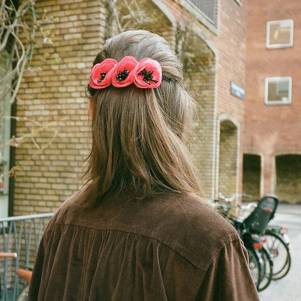 Poppy Barette Clip - Red