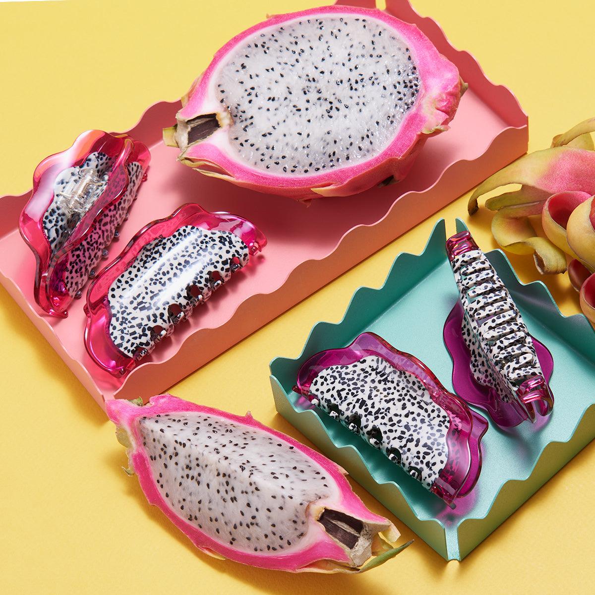 Dragon Fruit Jennie inspired cute bio-acetate winona irene big sale tortoise shell hair claw clip cute butterfly flat online wholesale hair pin hair accessories french barrettes for thick hair styles women.