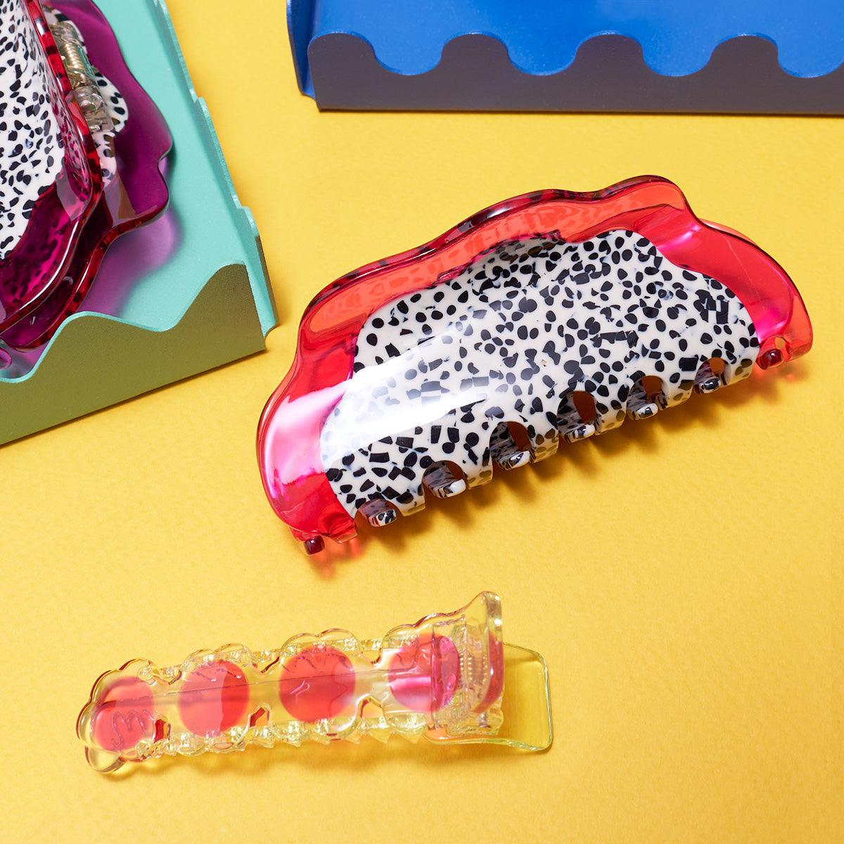 Dragon Fruit Jennie inspired cute bio-acetate winona irene big sale tortoise shell hair claw clip cute butterfly flat online wholesale hair pin hair accessories french barrettes for thick hair styles women.