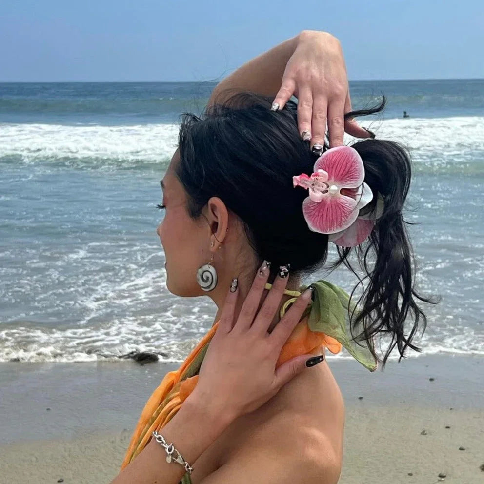 Petal Pink Orchid Claw Clip